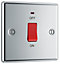 GoodHome 45A Chrome Rocker Raised rounded Control switch with LED indicator