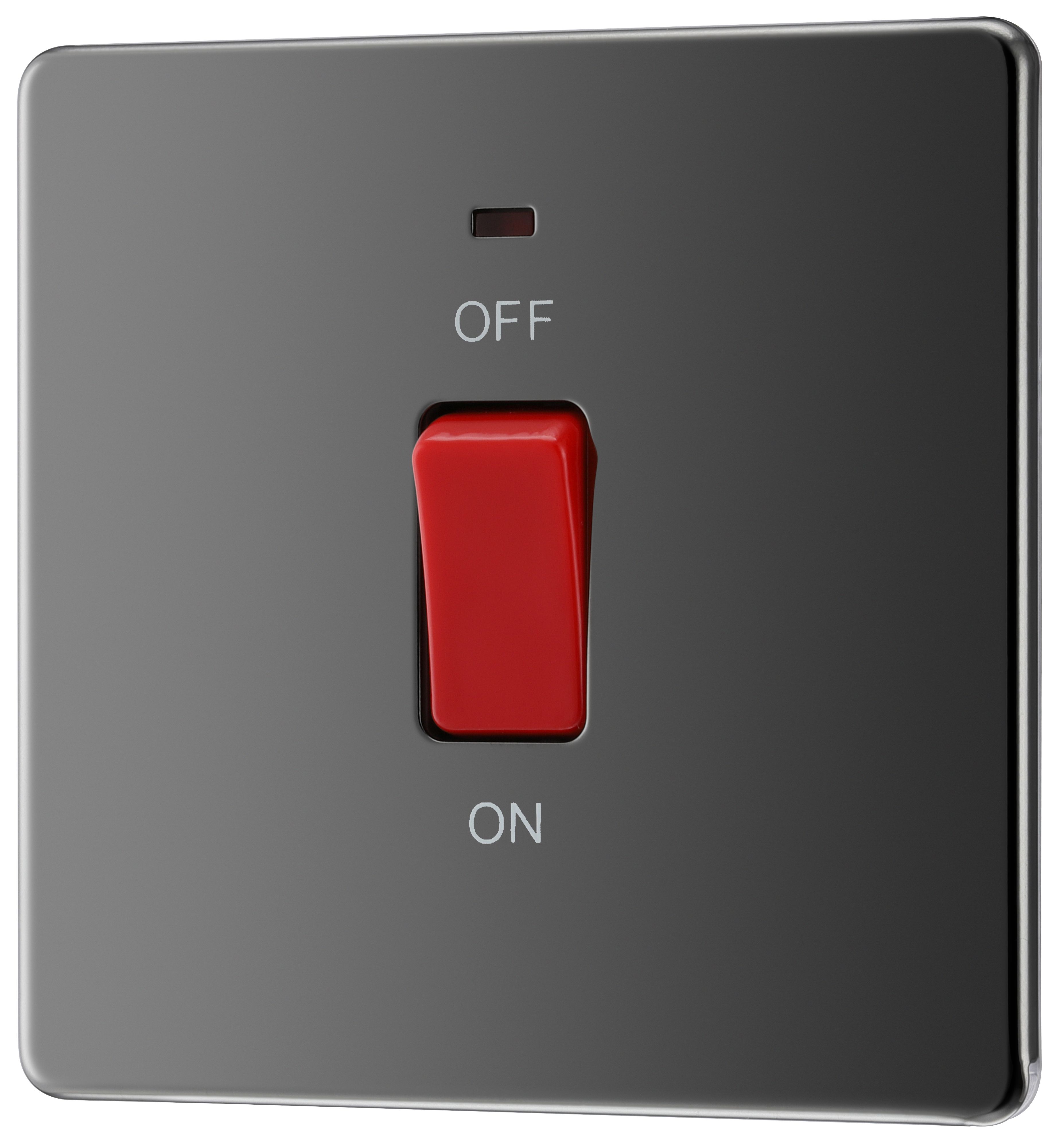 GoodHome 45A Rocker Flat Control switch with LED indicator Black