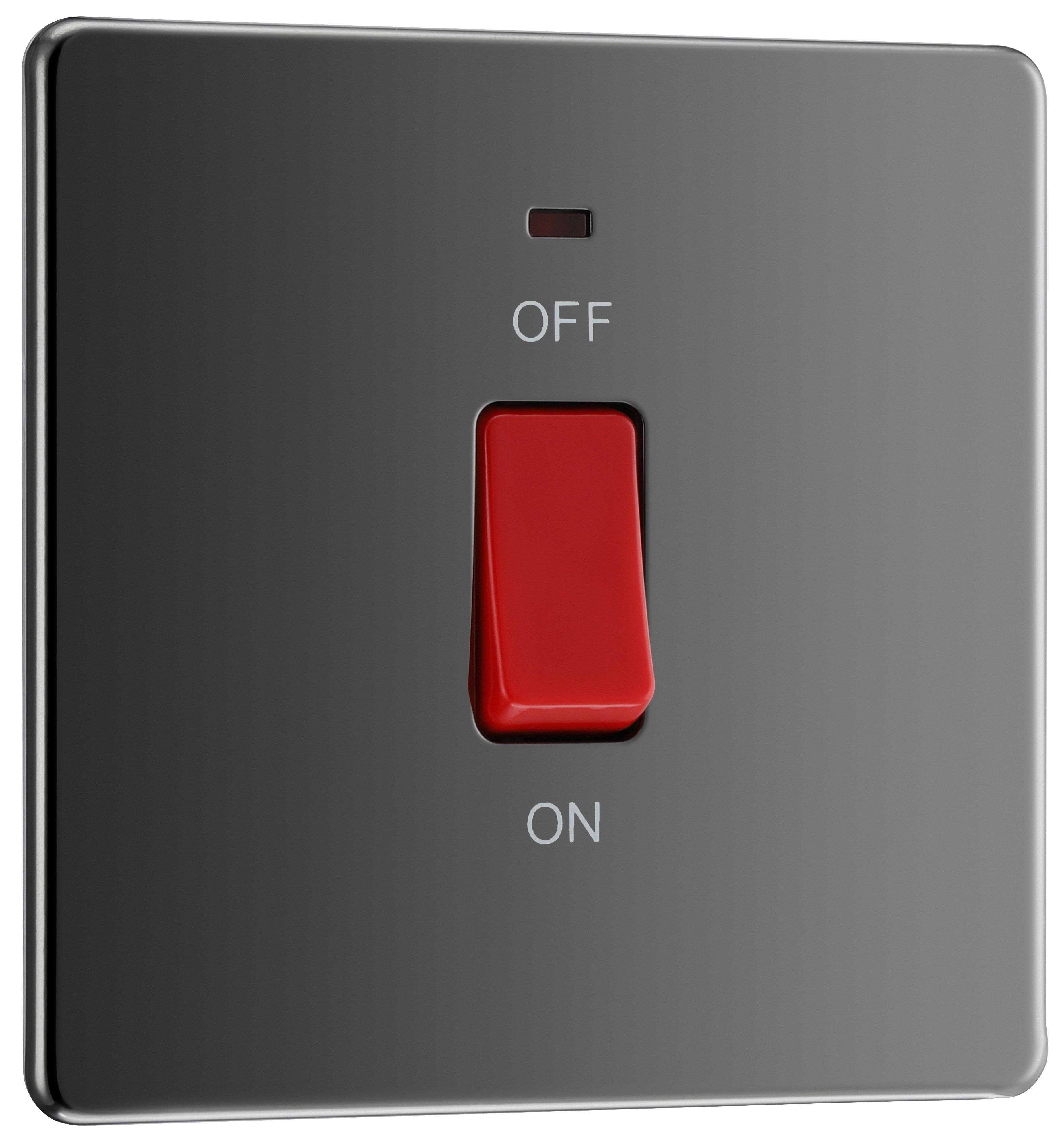 GoodHome 45A Rocker Flat Control switch with LED indicator Black - 3