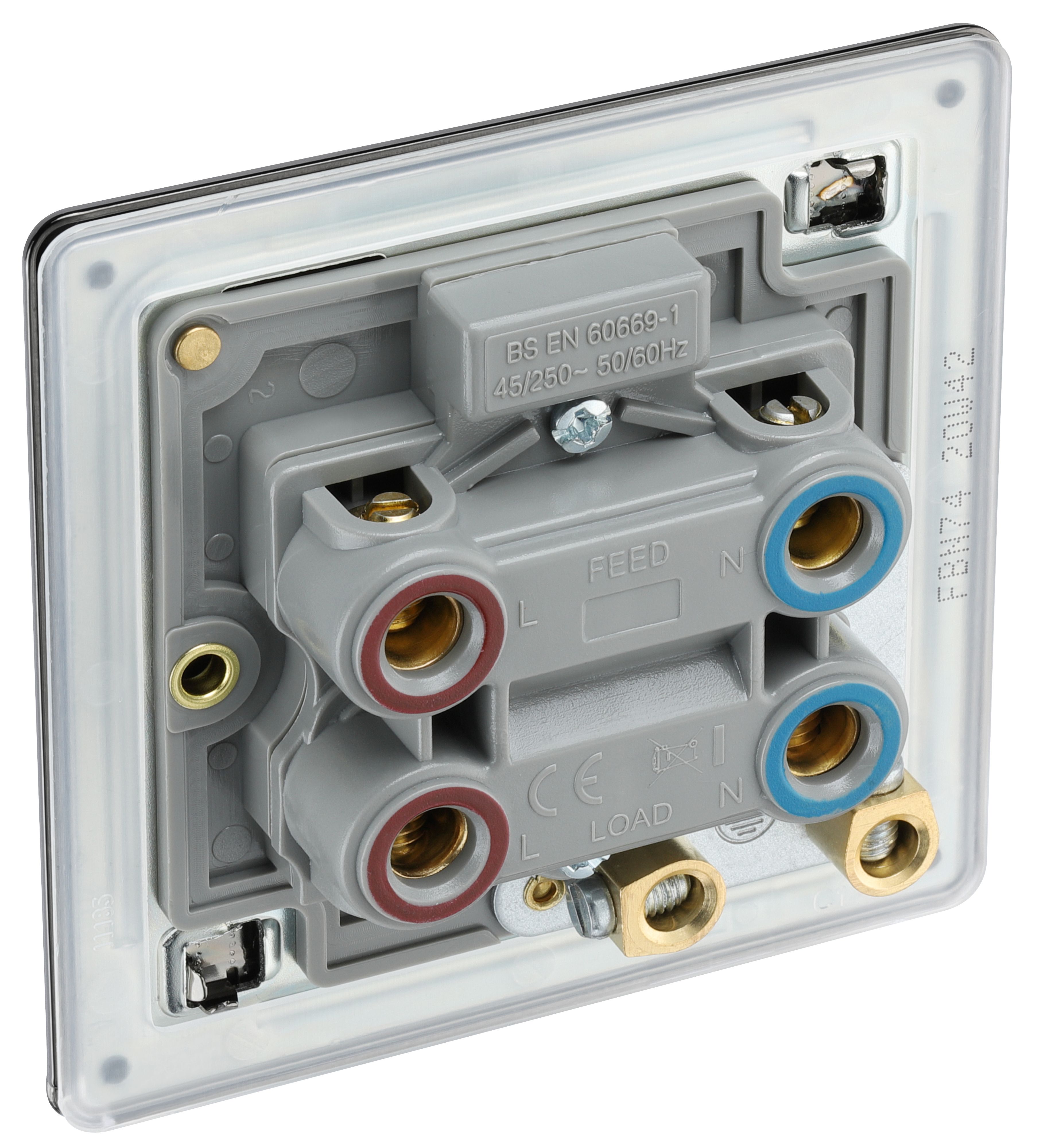 GoodHome 45A Rocker Flat Control switch with LED indicator Black - 6
