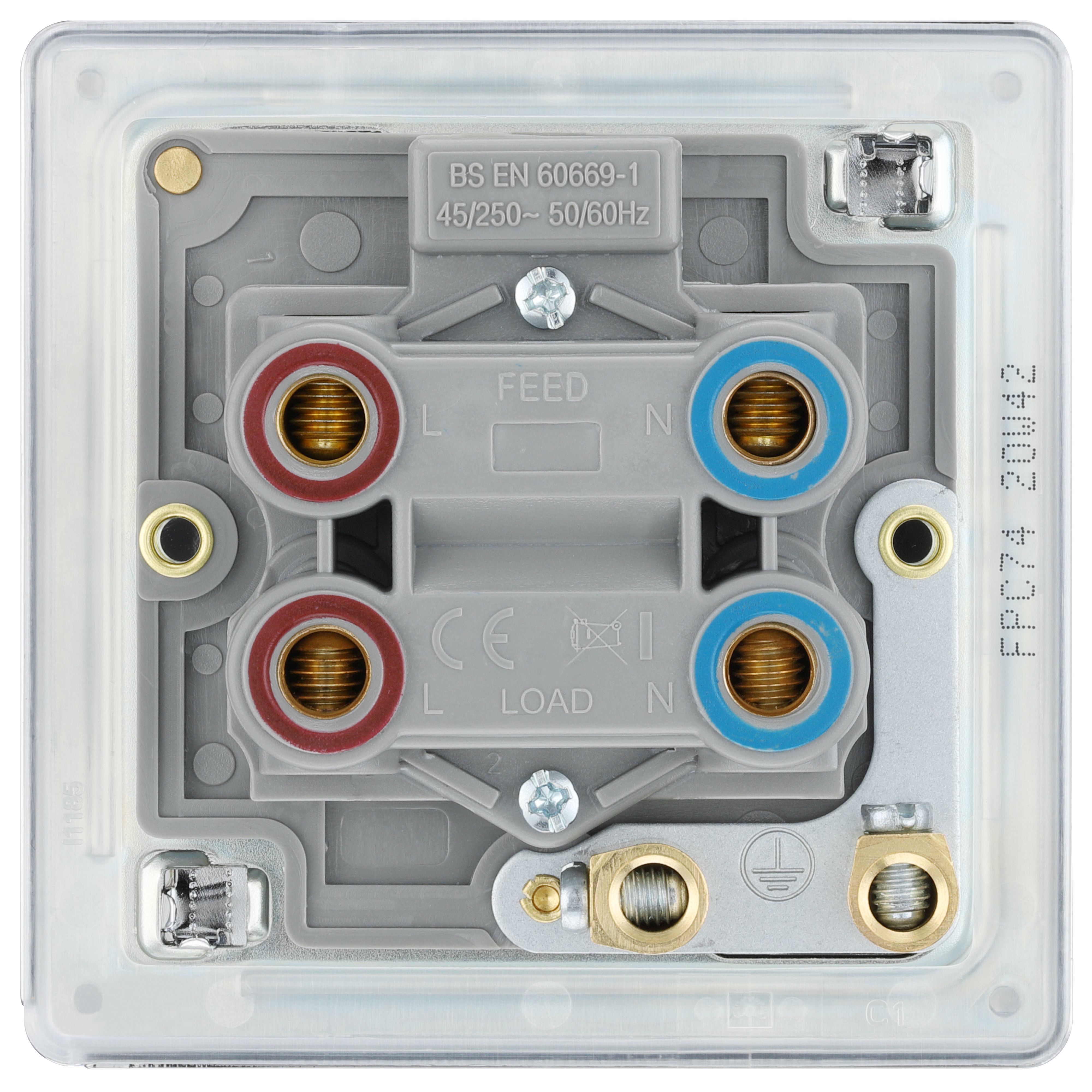 GoodHome 45A Rocker Flat Control switch with LED indicator Chrome effect - 4
