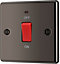 GoodHome 45A Rocker Raised rounded Control switch with LED indicator Black