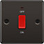GoodHome 45A Rocker Raised rounded Control switch with LED indicator Black