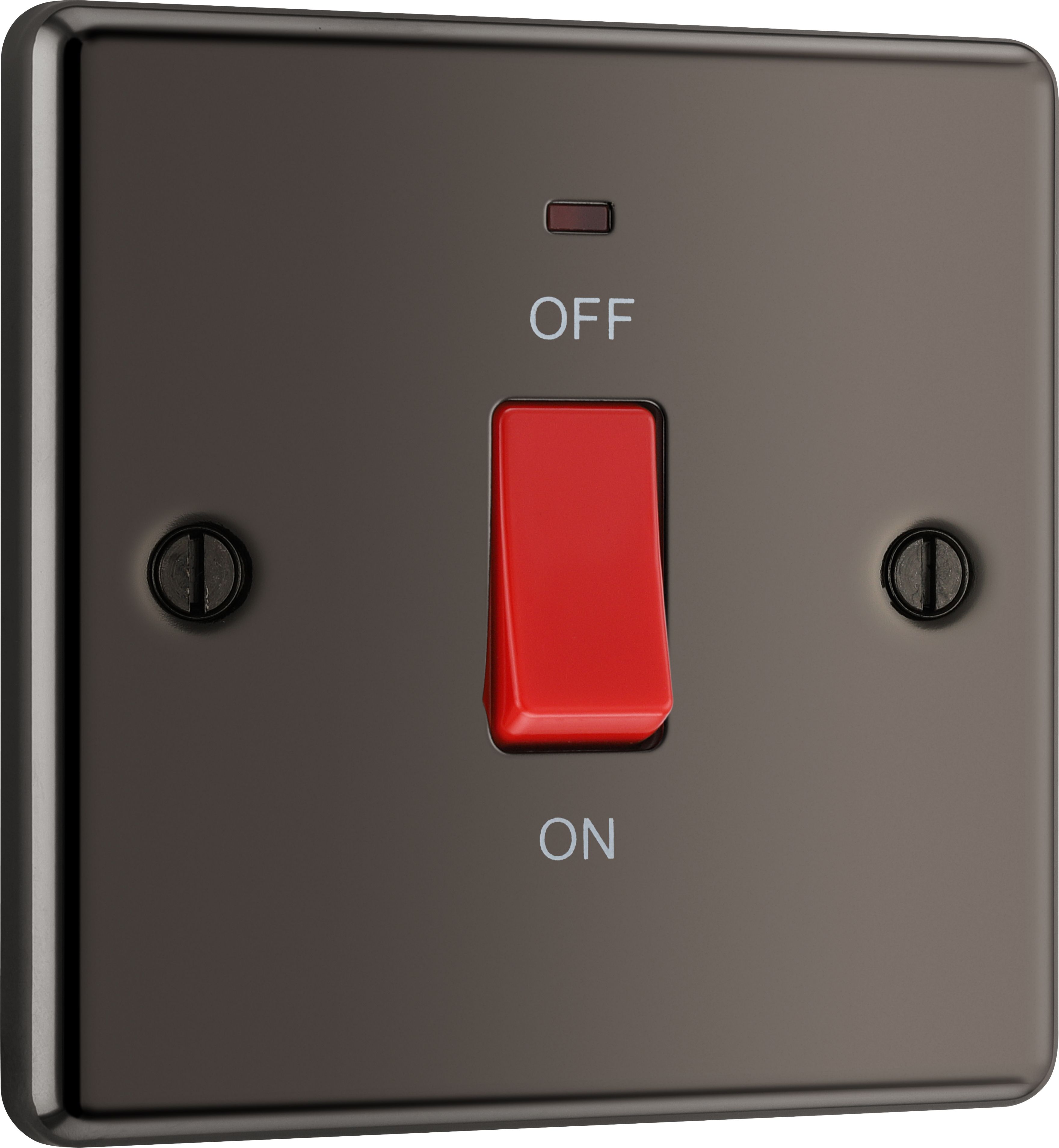 GoodHome 45A Rocker Raised rounded Control switch with LED indicator Black - 3