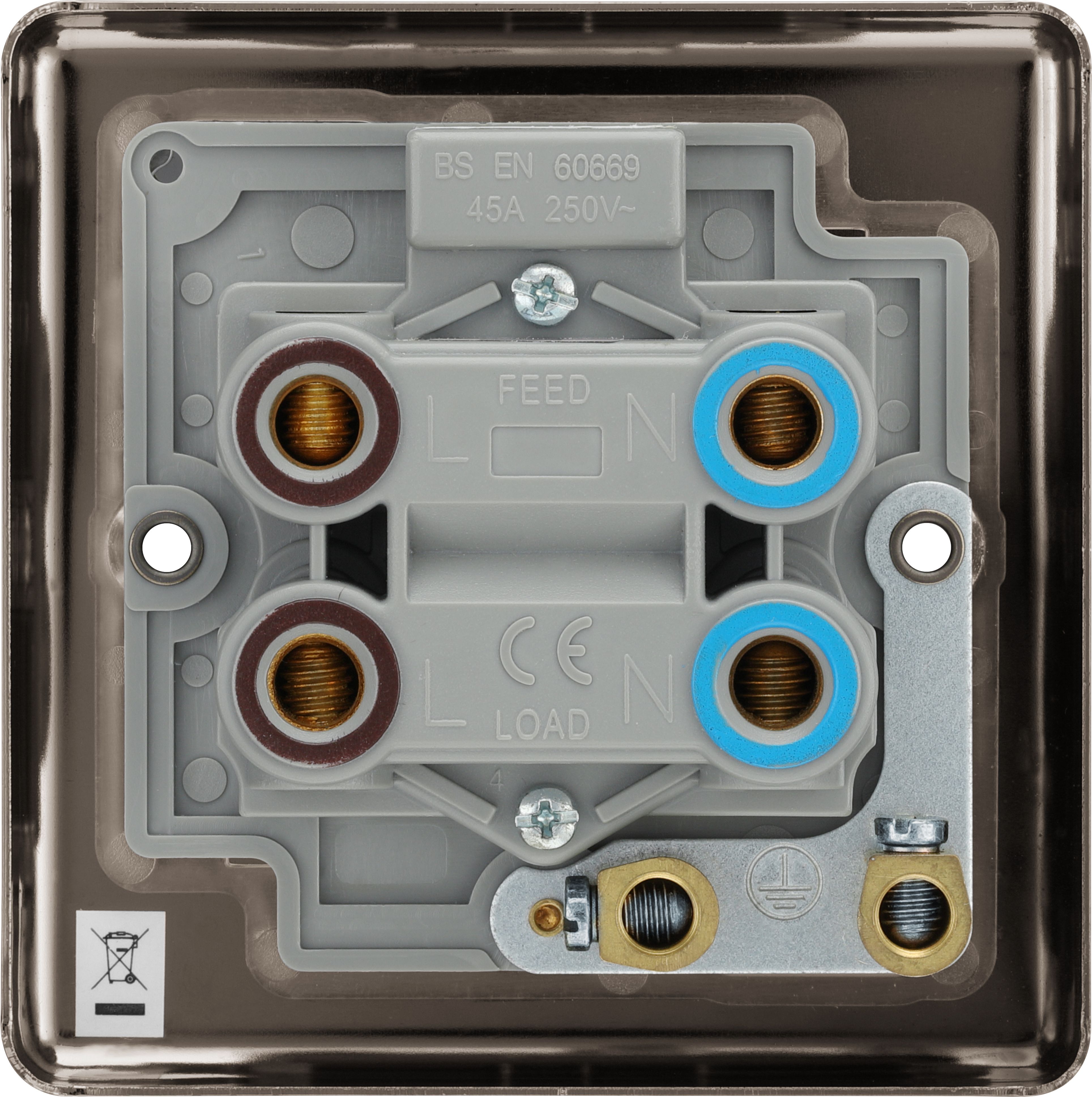 GoodHome 45A Rocker Raised rounded Control switch with LED indicator Black - 4