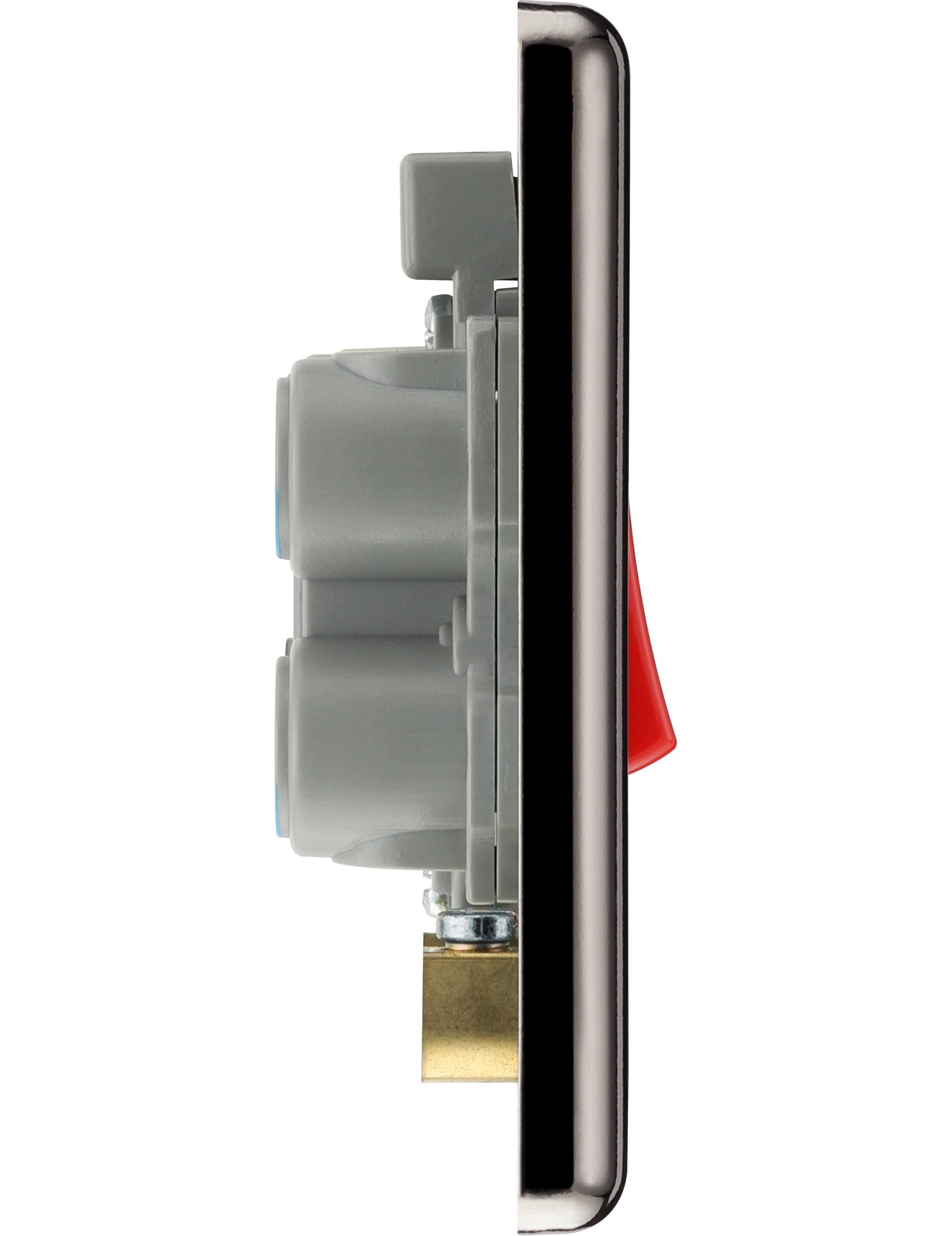 GoodHome 45A Rocker Raised rounded Control switch with LED indicator Black - 5