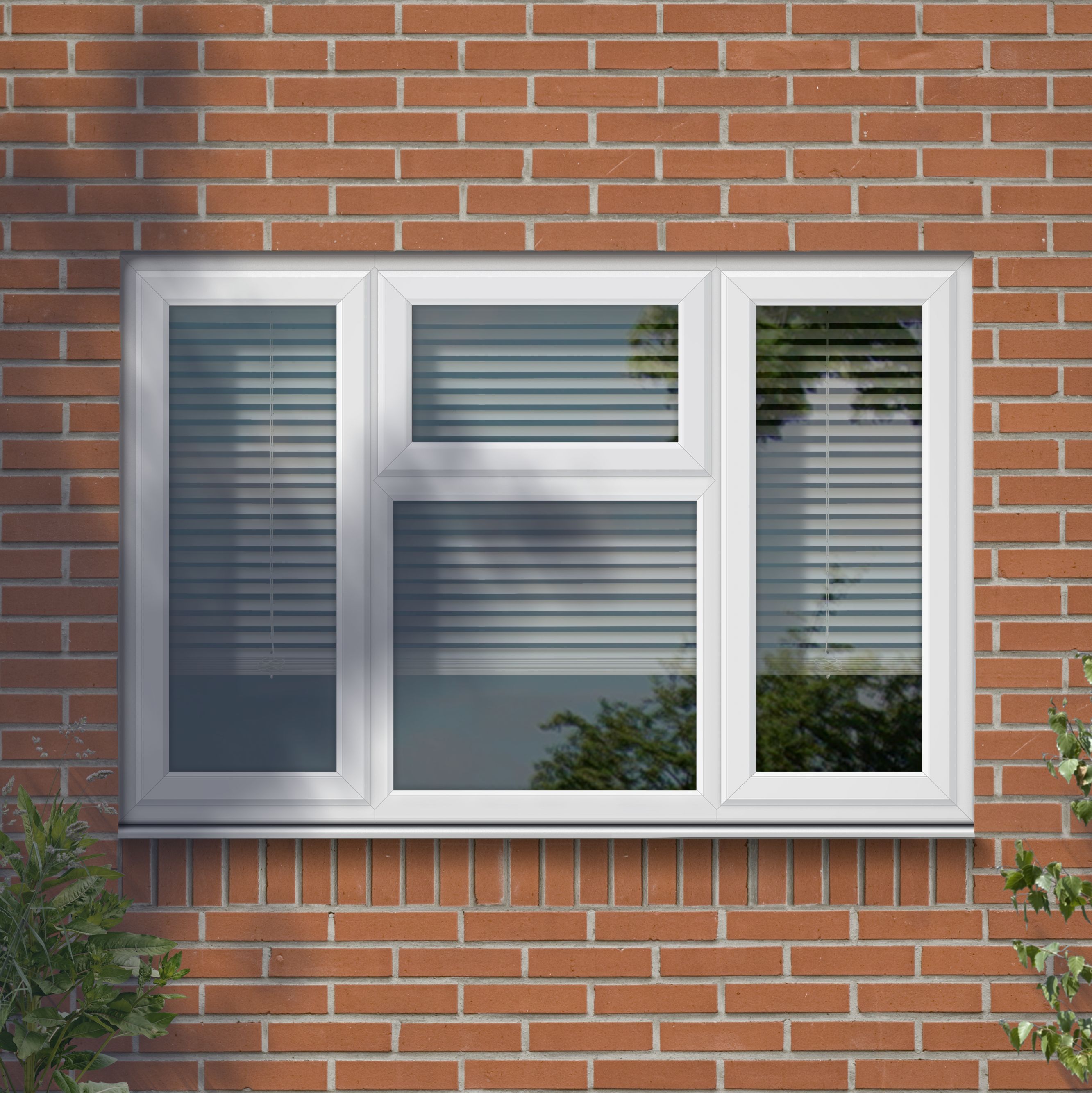 GoodHome 4P Clear Glazed White uPVC Top hung Window, (H)1115mm (W)1770mm