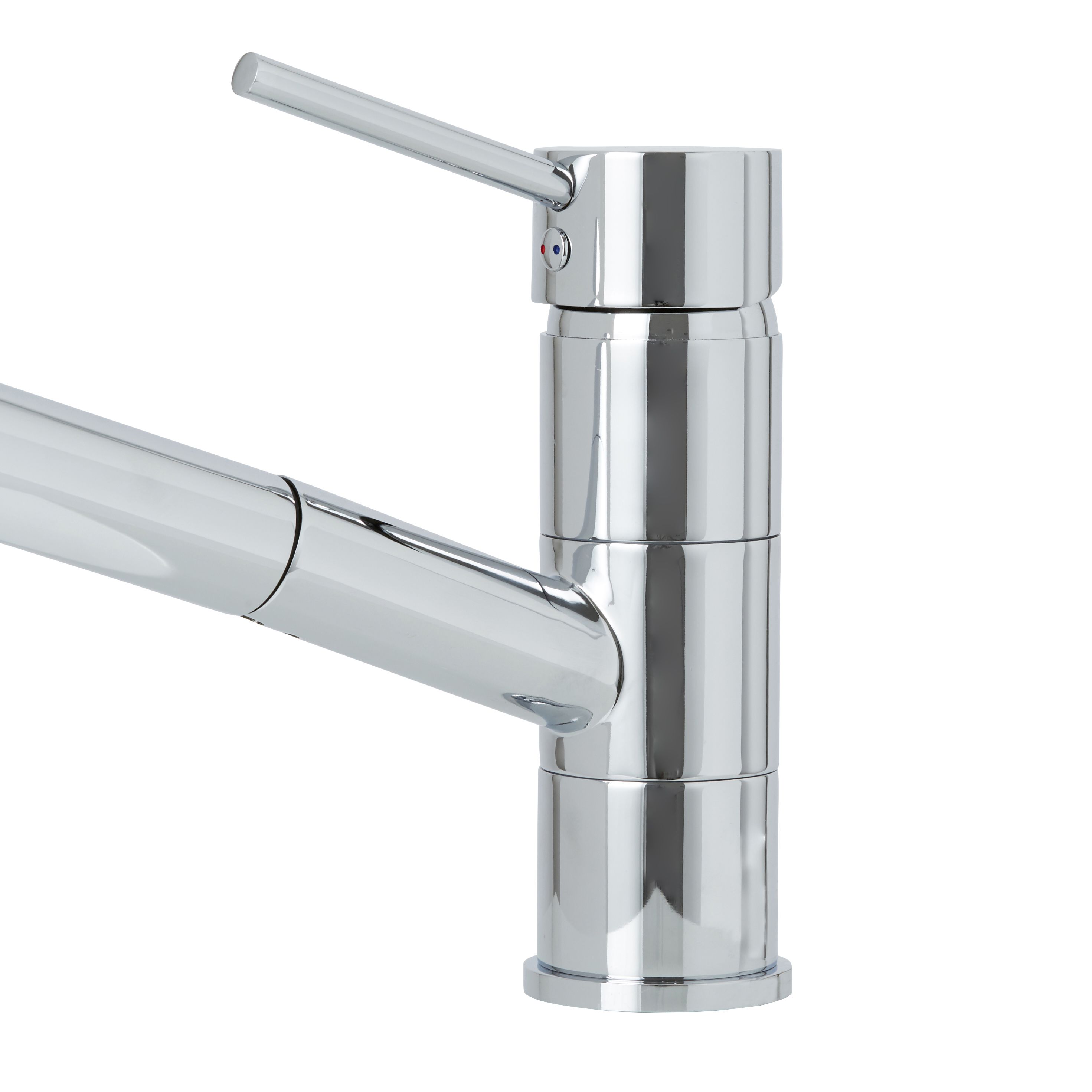 GoodHome Abruzzo Chrome effect Kitchen Pull-out Tap
