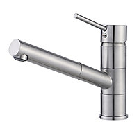 GoodHome Abruzzo Stainless steel effect Kitchen Pull-out Tap