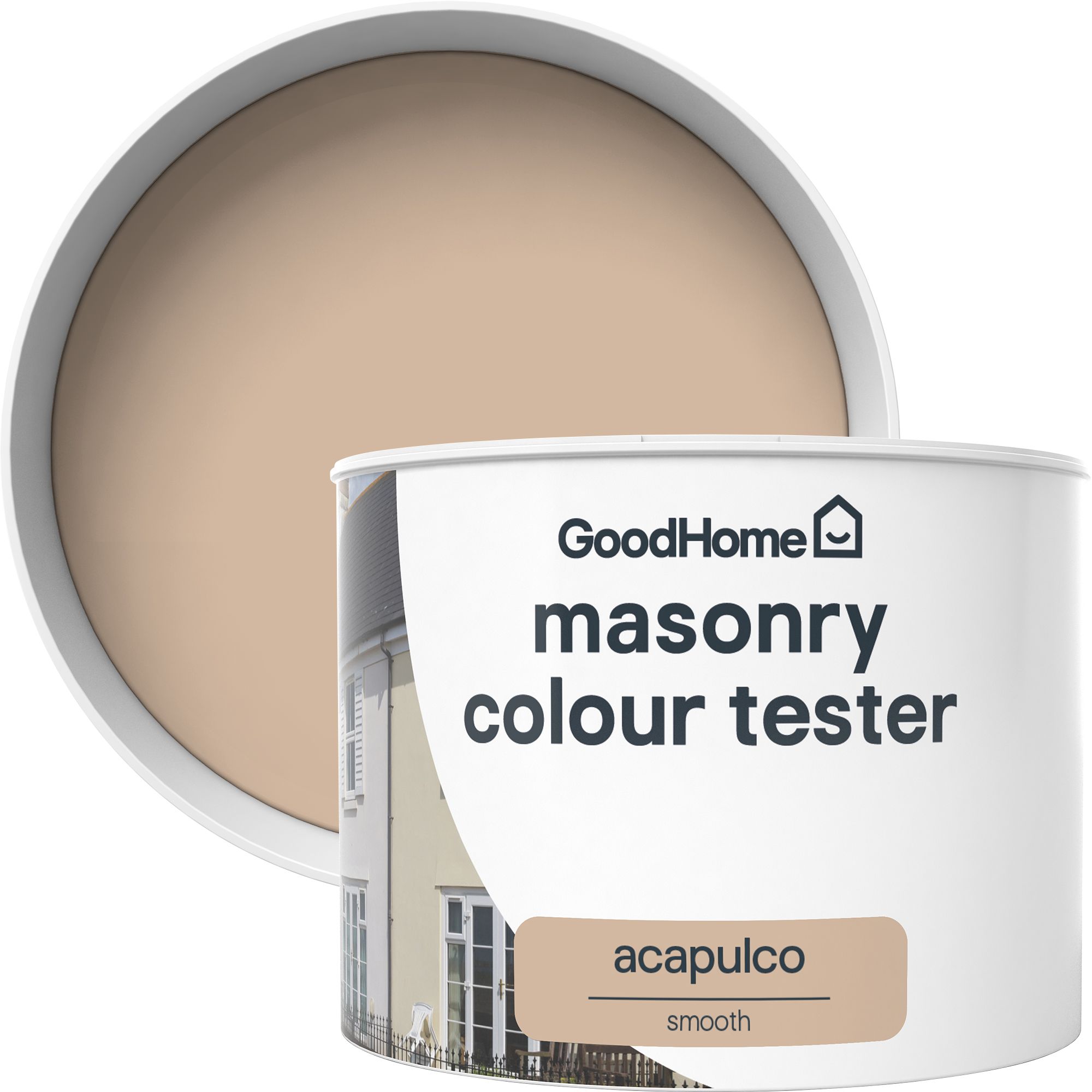 GoodHome Acapulco Smooth Matt Masonry paint, 350ml Tester pot