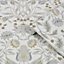 GoodHome Acuama Grey & yellow Metallic effect Ornamental Textured Wallpaper Sample