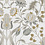 GoodHome Acuama Grey & yellow Metallic effect Ornamental Textured Wallpaper