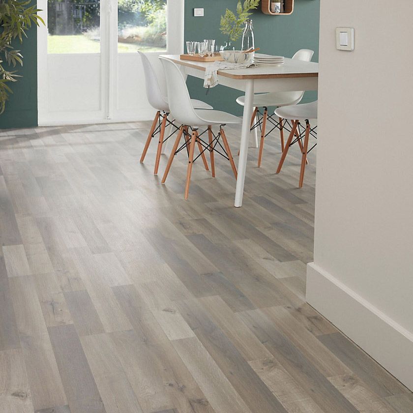 GoodHome Addington Grey Wood planks Oak effect Laminate Flooring, 1.996m²