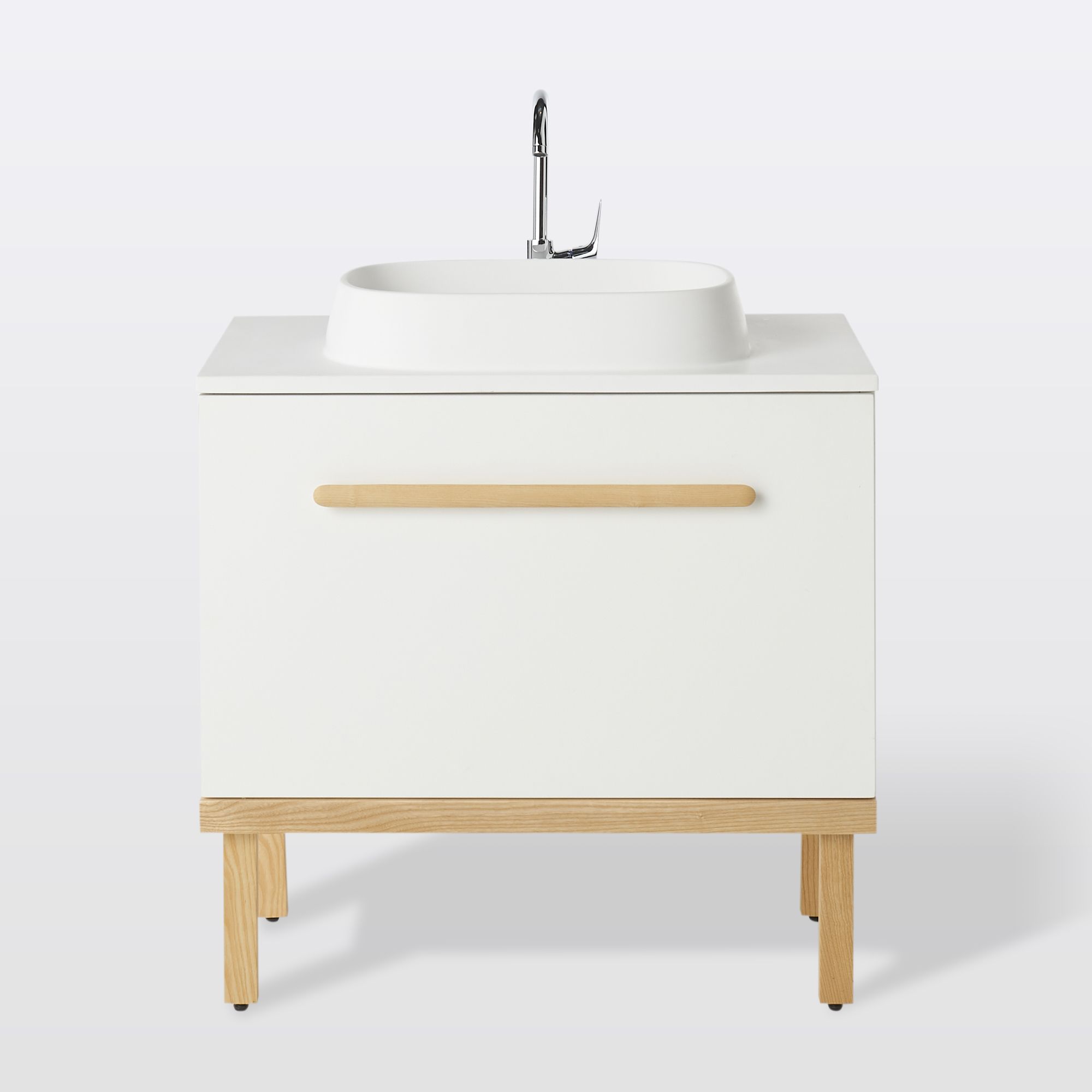 GoodHome Adriska Natural Ash Vanity unit feet (H)260mm (W)800mm