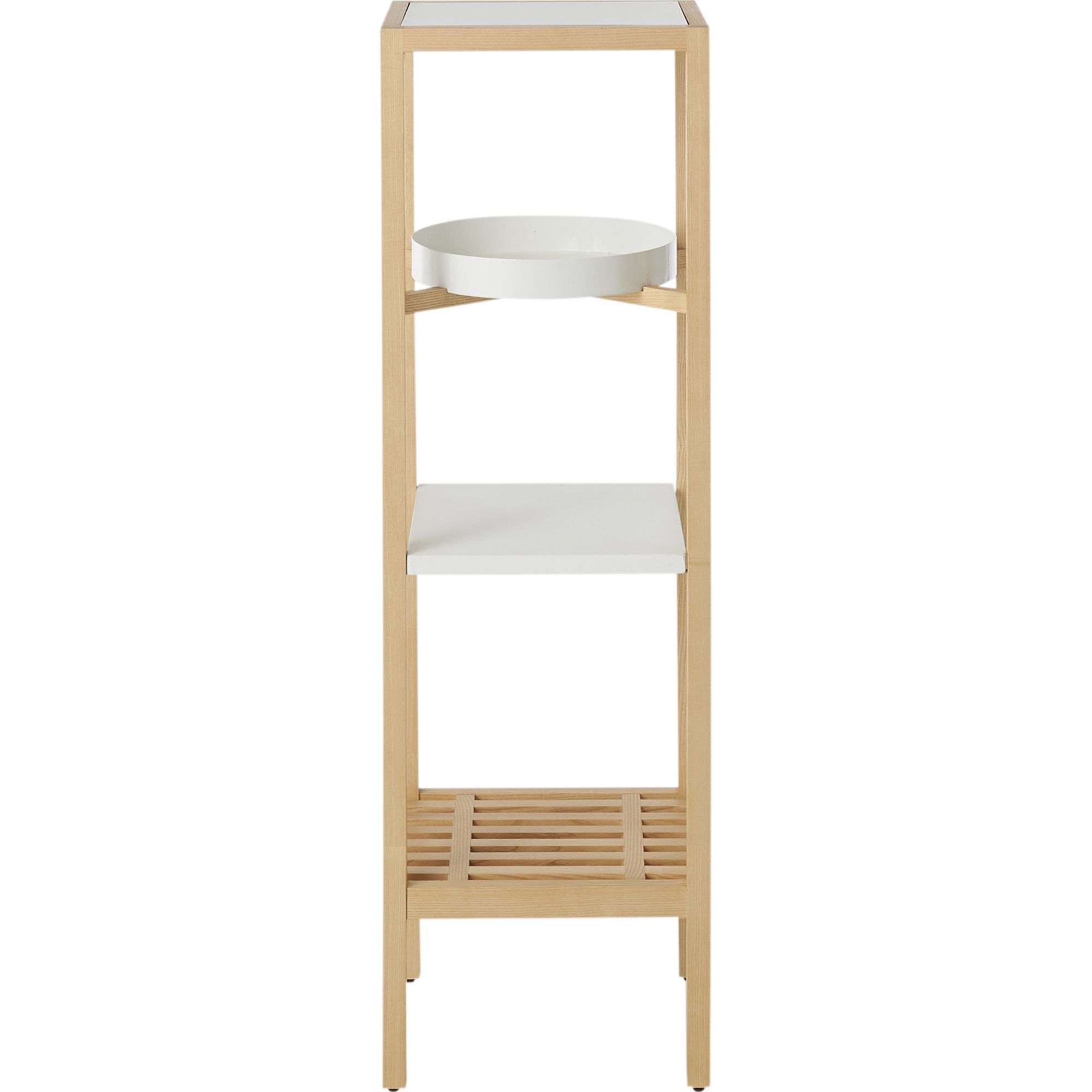 GoodHome Adriska White & Natural Wall-mounted 4 Shelves Storage container (D) 360mm (H) 1320mm