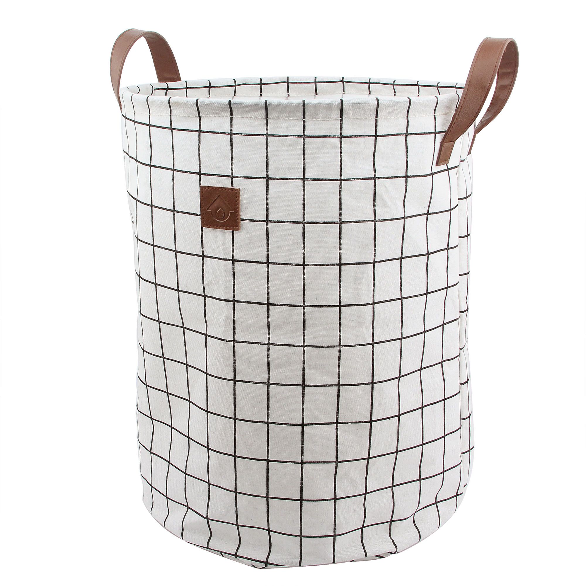 GoodHome Aetna White & black 52L Laundry bag (H)48cm (W)38cm | DIY at B&Q