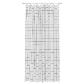 GoodHome Aetna White & black Grid Shower curtain (L)1800mm