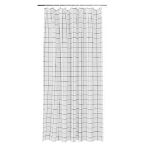 GoodHome Aetna White & black Grid Shower curtain (W)180cm
