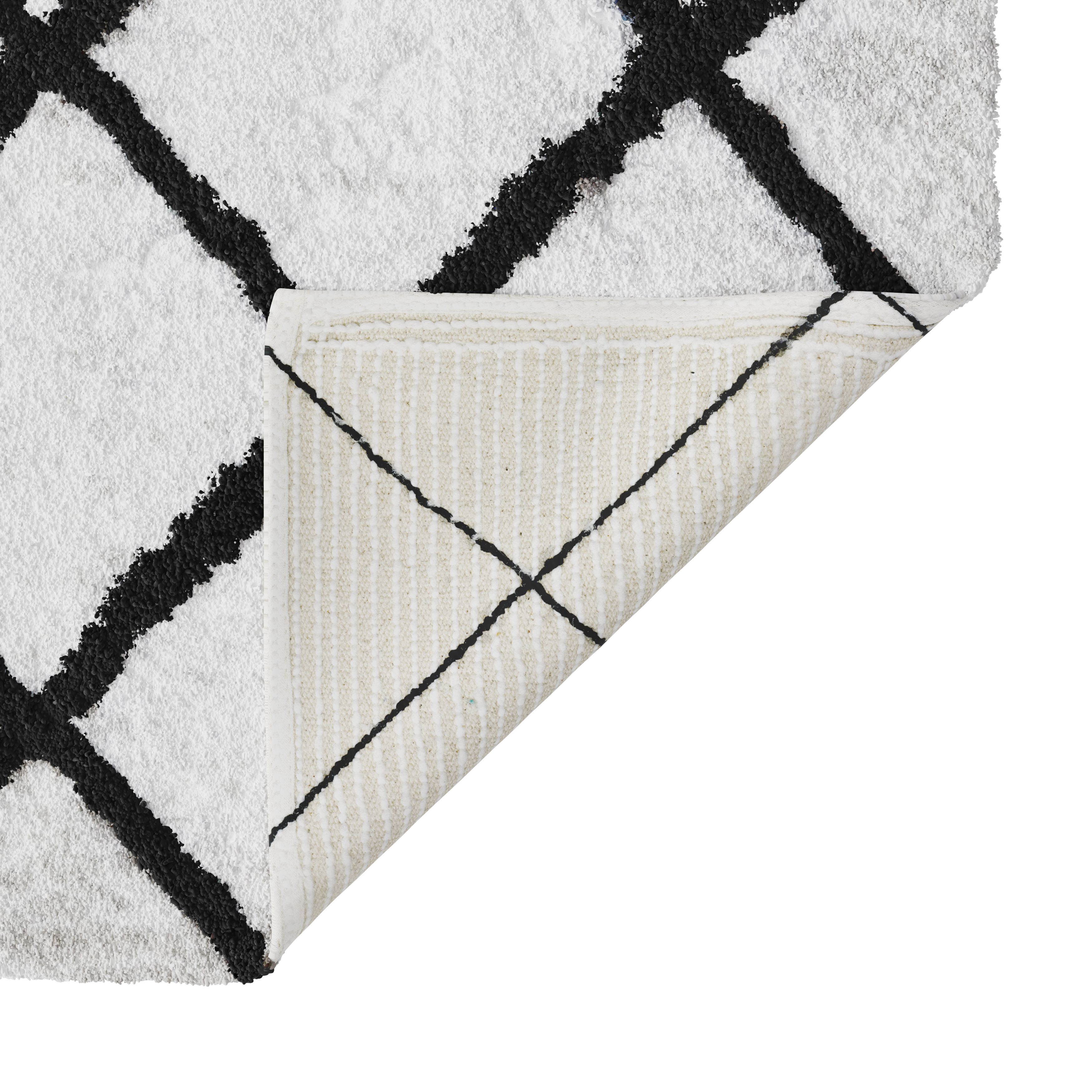 GoodHome Aetna White & black Rectangular Bath mat (L)60cm (W)40cm - 3