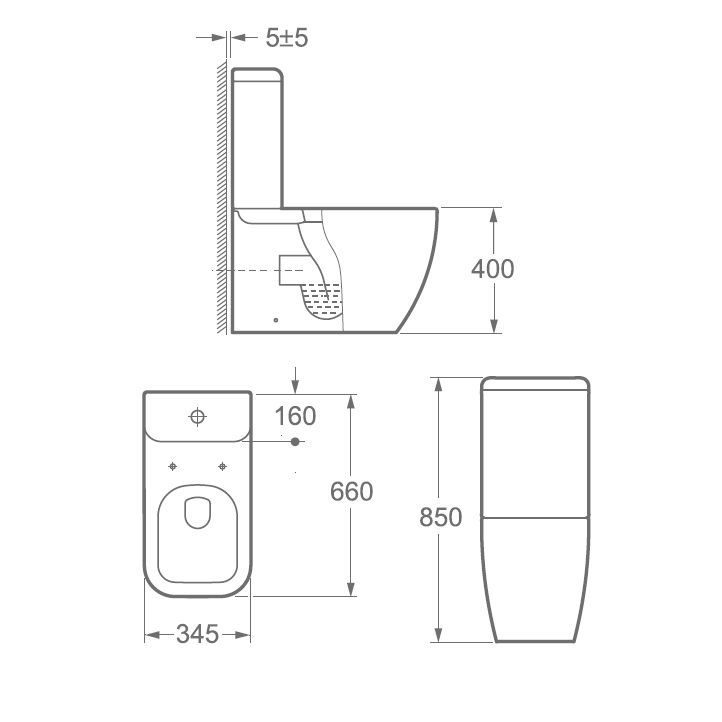 GoodHome Affini White Close-coupled Wall & floor mounted Toilet & full pedestal basin (W)370mm (H)850mm - 9