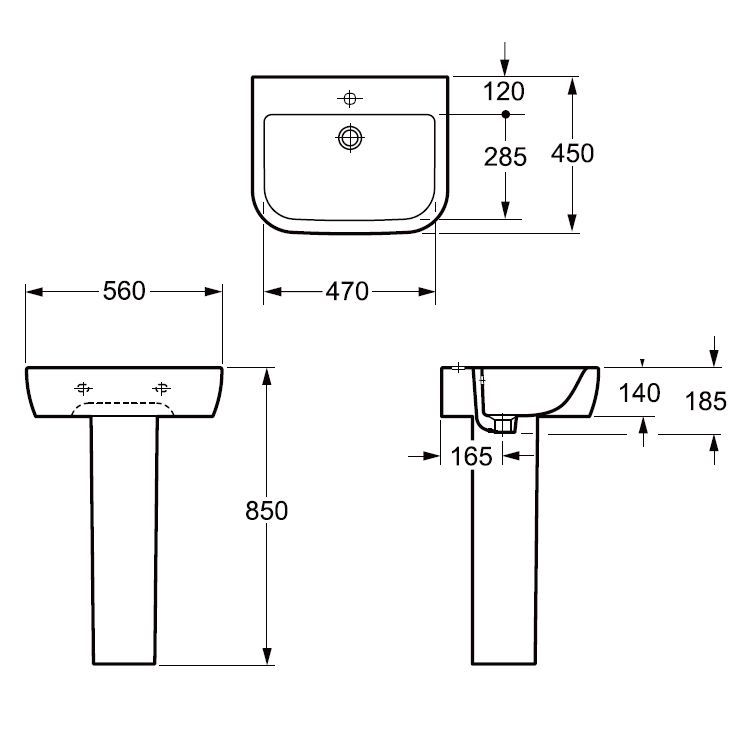 GoodHome Affini White Close-coupled Wall & floor mounted Toilet & full pedestal basin (W)370mm (H)850mm - 8