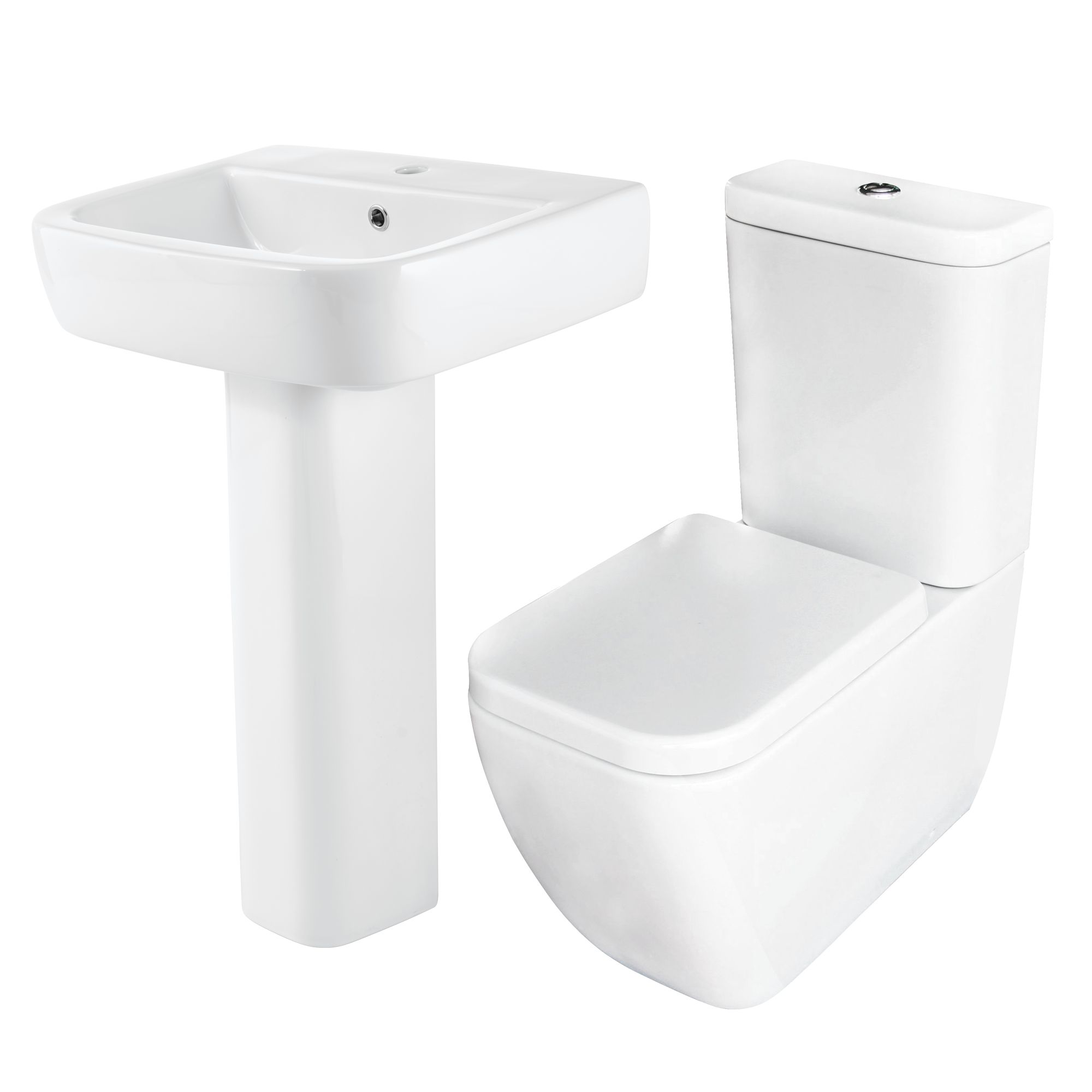 GoodHome Affini White Close-coupled Wall & floor mounted Toilet & full ...