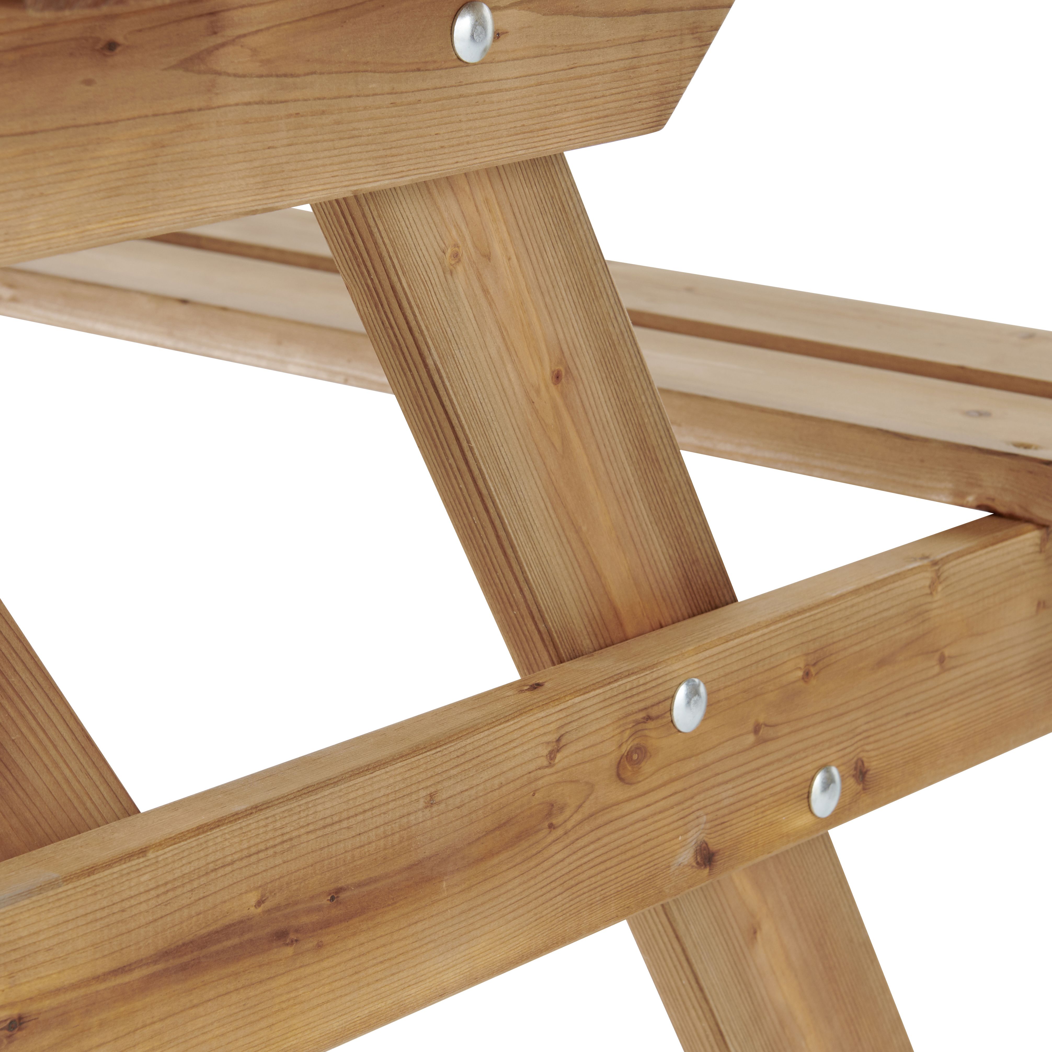 GoodHome Agad Wooden 6 seater Picnic bench