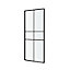 GoodHome Ahti Black Stripes printed glass Fixed Side Shower panel (H)195cm (W)80cm