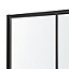 GoodHome Ahti Minimal frame Black Clear Printed glass with aluminium grid Sliding Shower Door (H)195cm (W)120cm