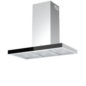 GoodHome AirSensor GHBH90ASBL Glass Box Cooker hood (W)90cm - Brushed stainless steel effect