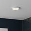 GoodHome Aius Round Brushed Metal & plastic White LED Ceiling light (Dia)21.5cm