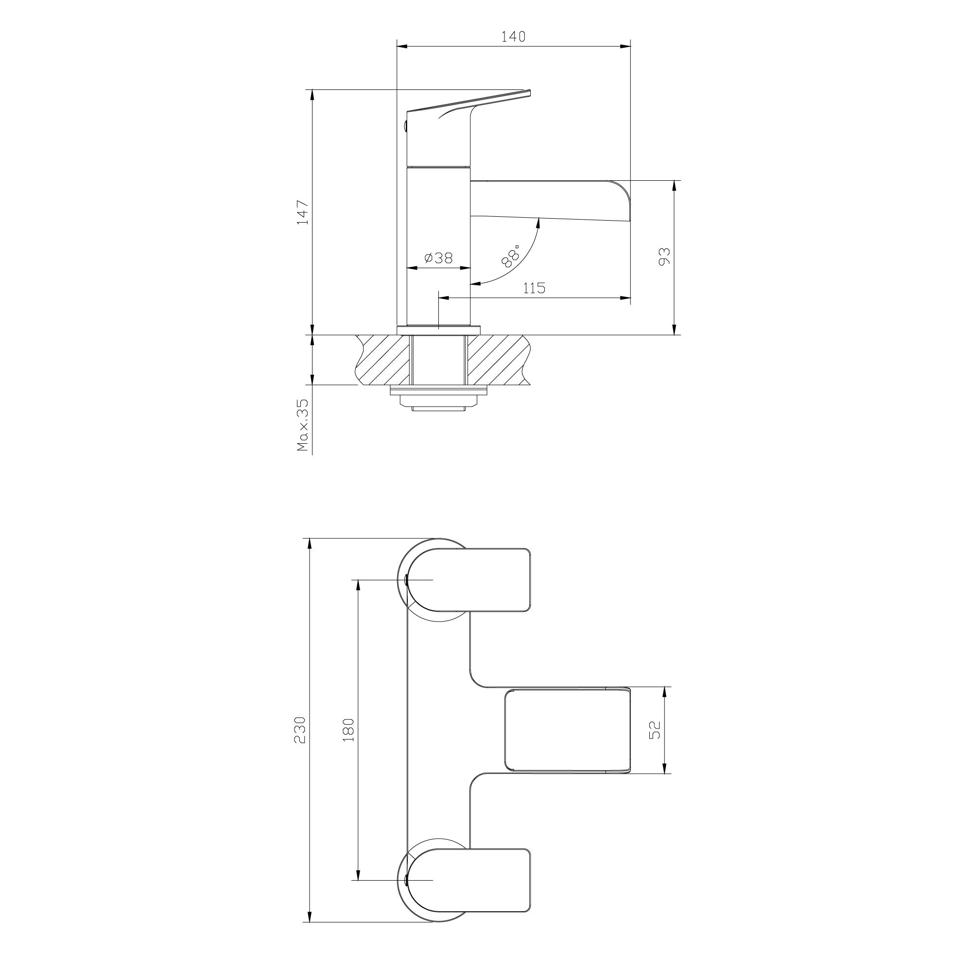 GoodHome Ajeeta Gloss Chrome effect Deck-mounted Manual Single Bath Filler Tap - 7