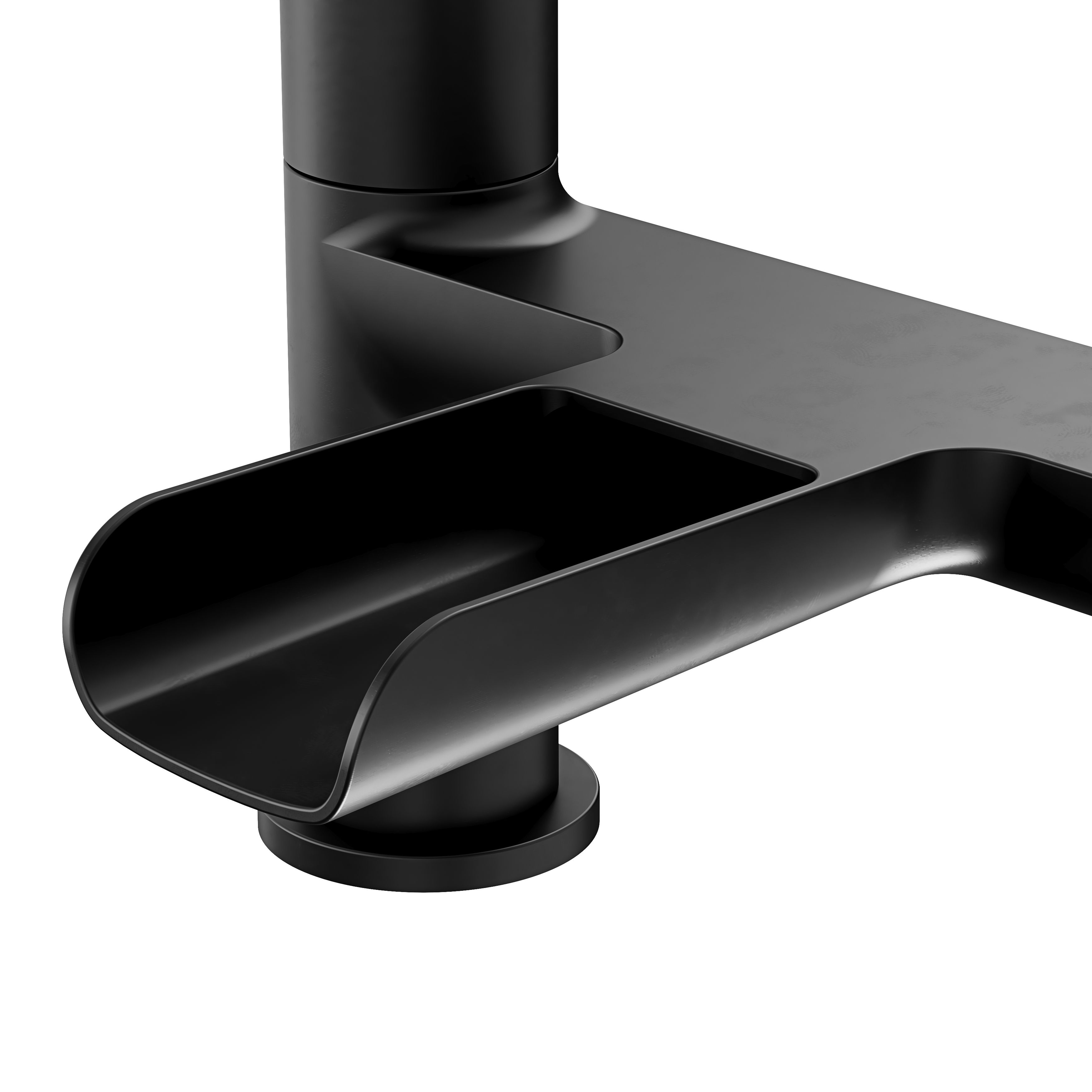 GoodHome Ajeeta Matt Black Deck-mounted Manual Single Bath Filler Tap - 3