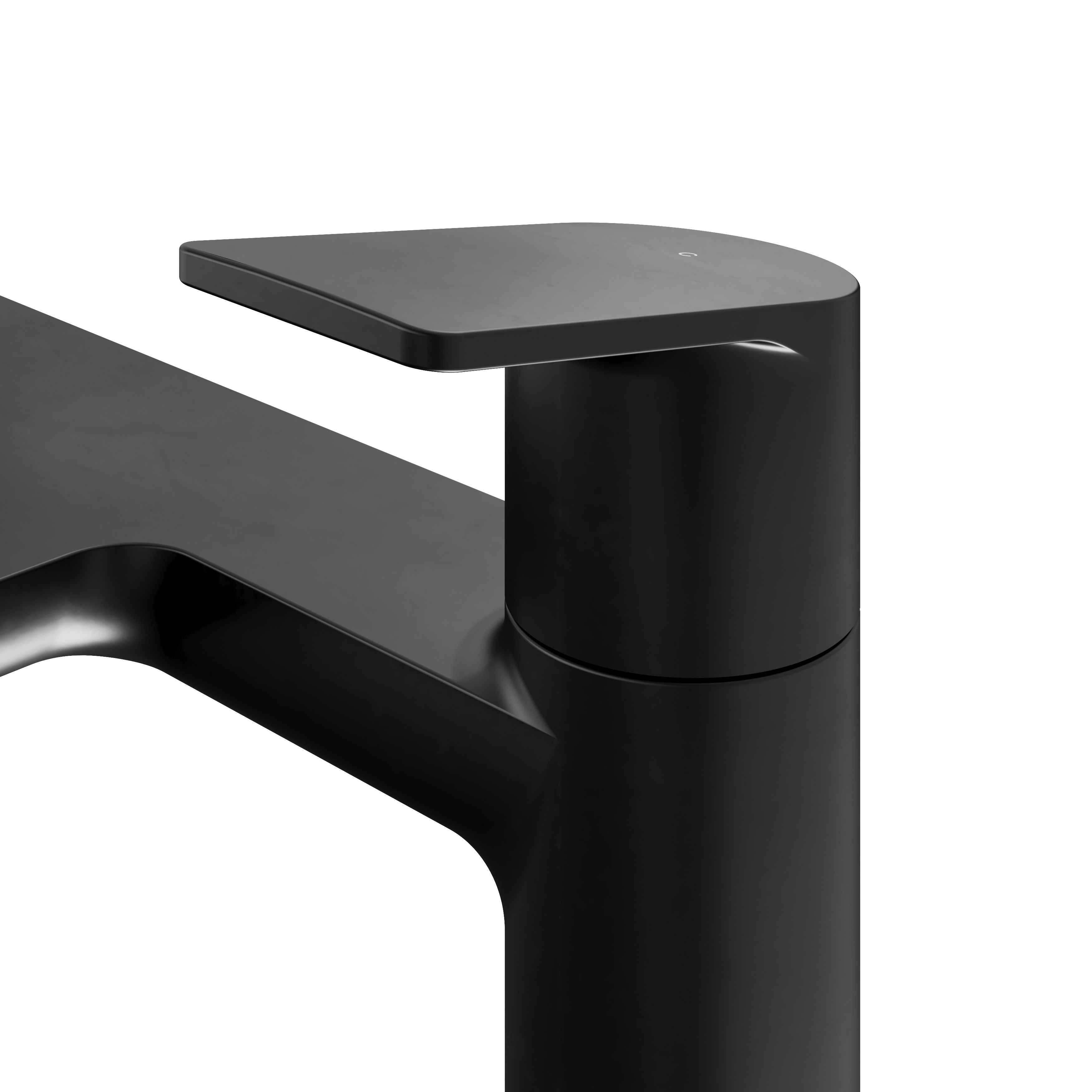 GoodHome Ajeeta Matt Black Deck-mounted Manual Single Bath Filler Tap - 4