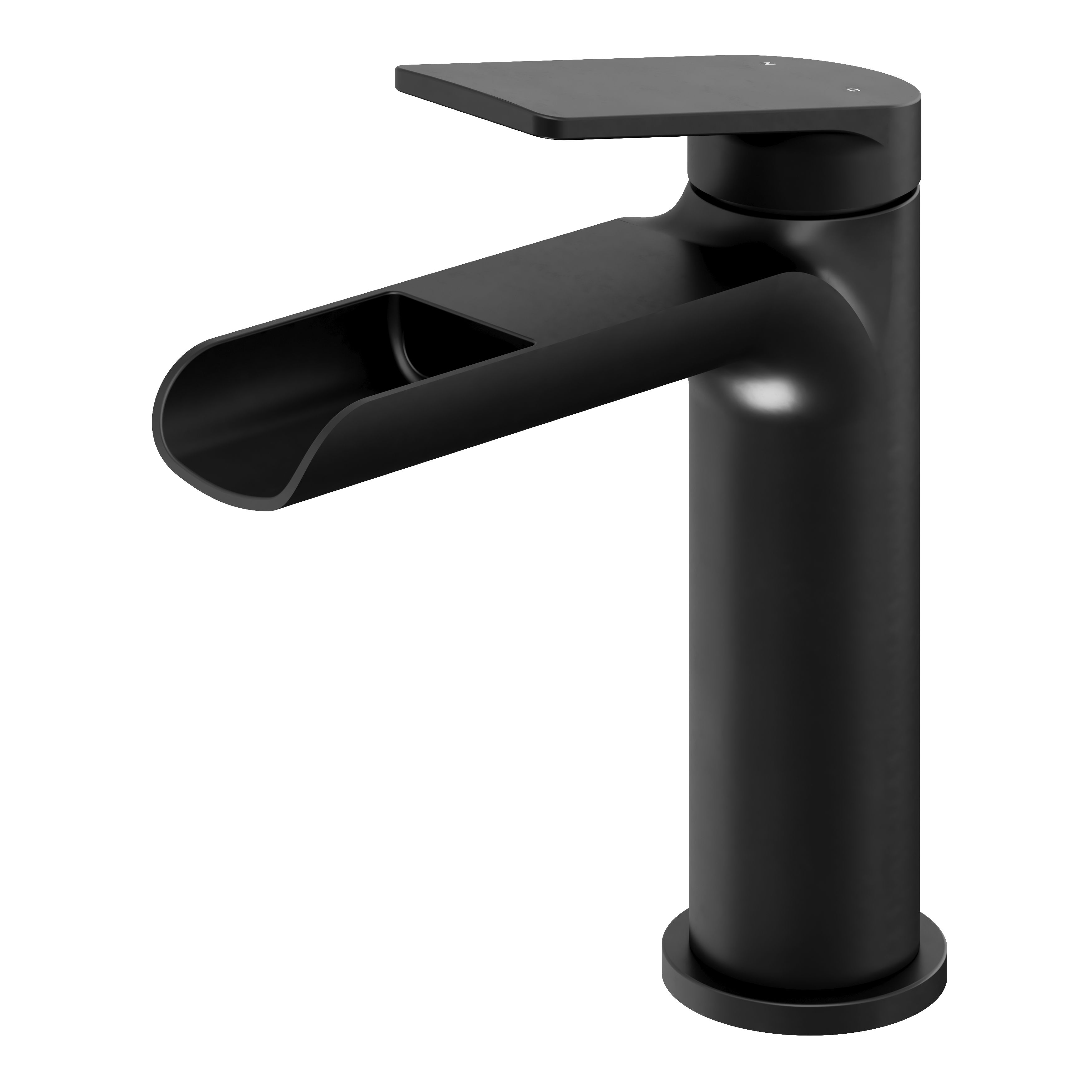 GoodHome Ajeeta Medium Matt Black Round Basin Mixer Tap