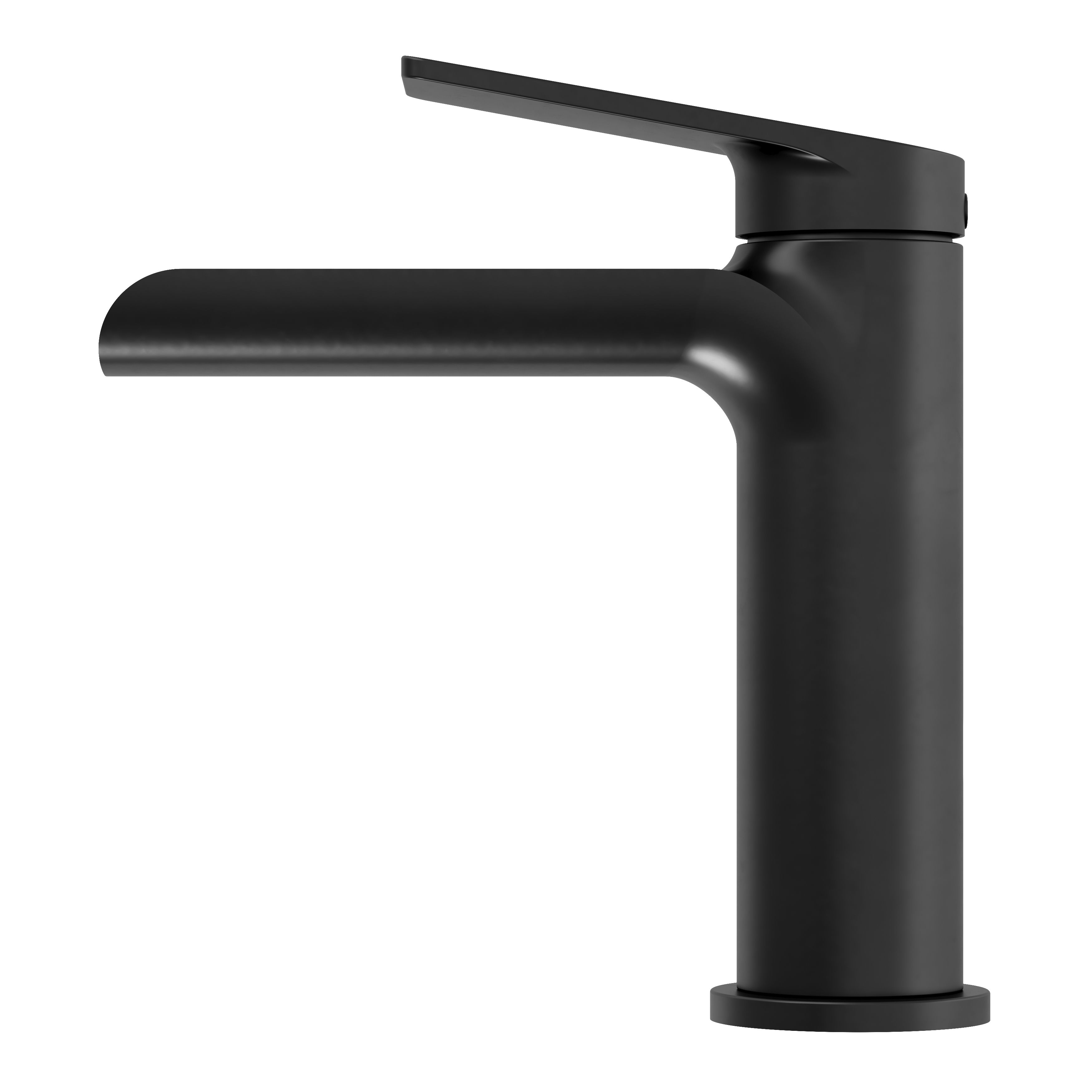 GoodHome Ajeeta Medium Matt Black Round Manual Basin Mixer Tap - 4