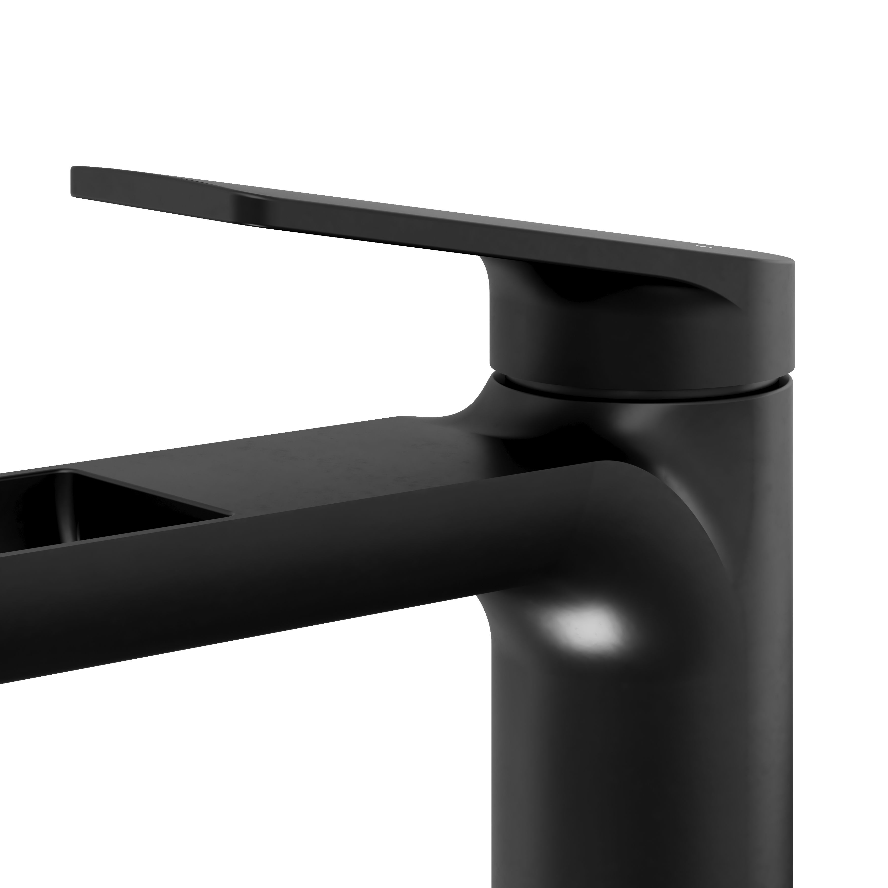 GoodHome Ajeeta Medium Matt Black Round Manual Basin Mixer Tap - 7