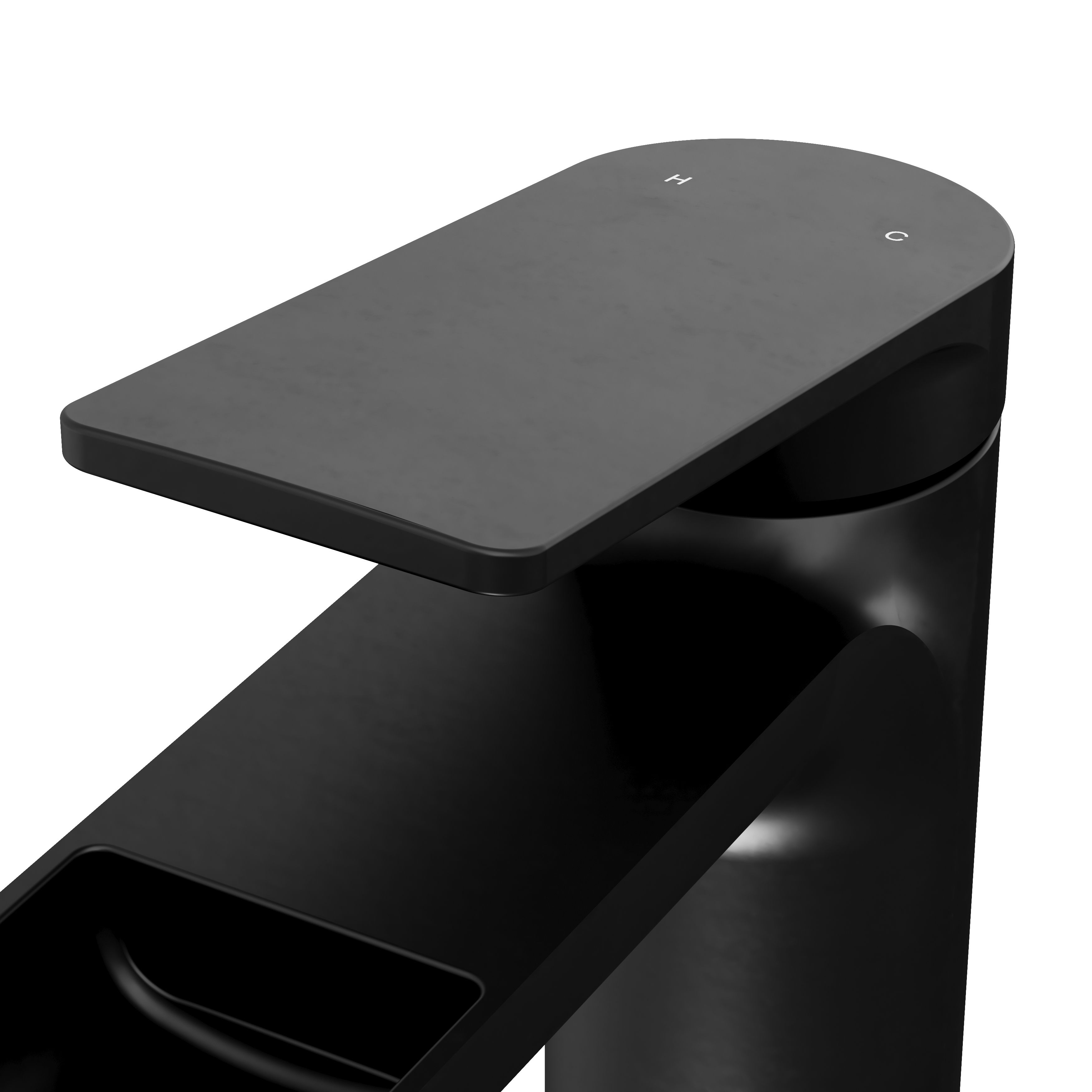 GoodHome Ajeeta Medium Matt Black Round Manual Basin Mixer Tap - 8