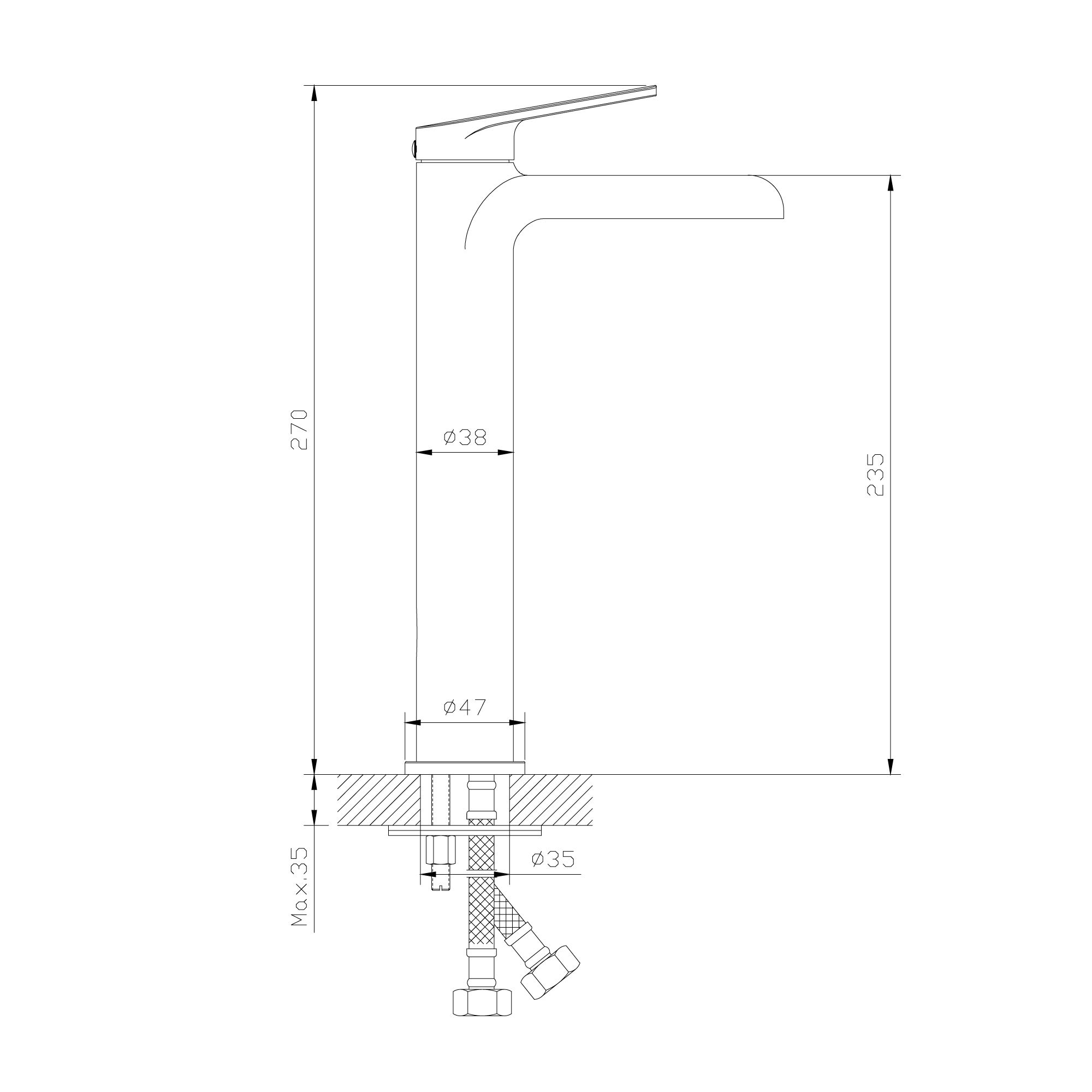 Ideal Standard Ceraplan Taps Tall Basin Mixer - 7
