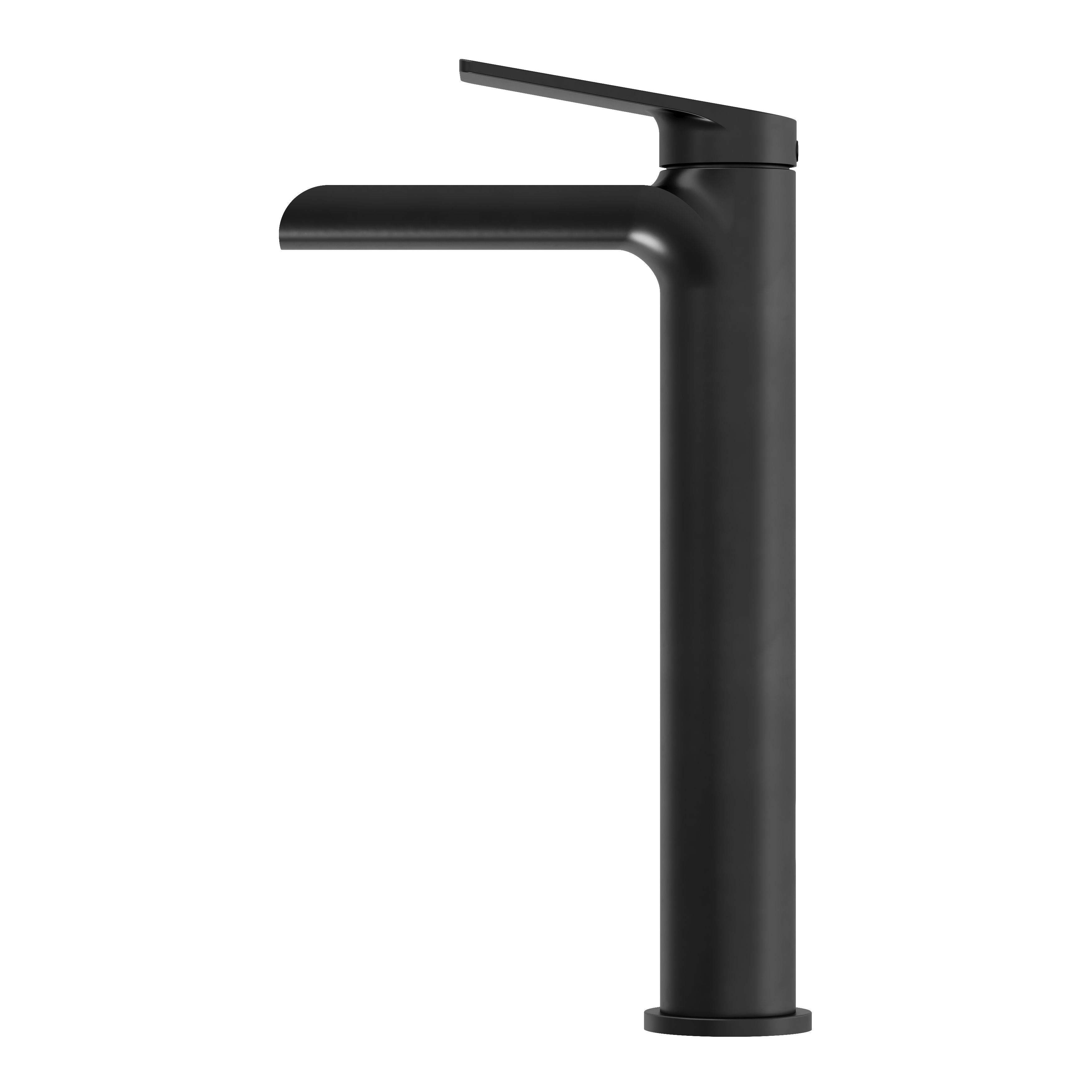 GoodHome Ajeeta Tall Matt Black Round Manual Basin Mixer Tap - 3