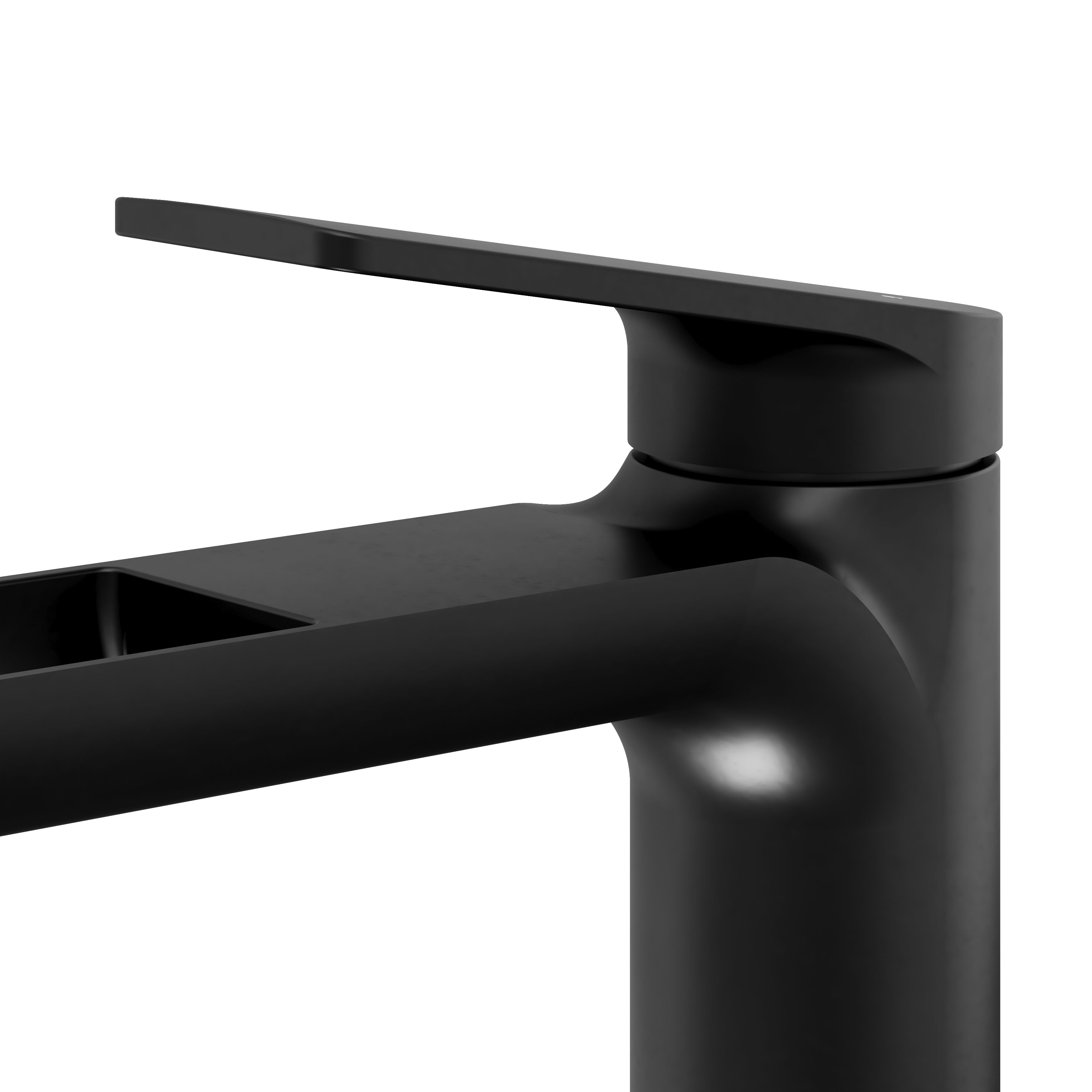 GoodHome Ajeeta Tall Matt Black Round Manual Basin Mixer Tap - 5