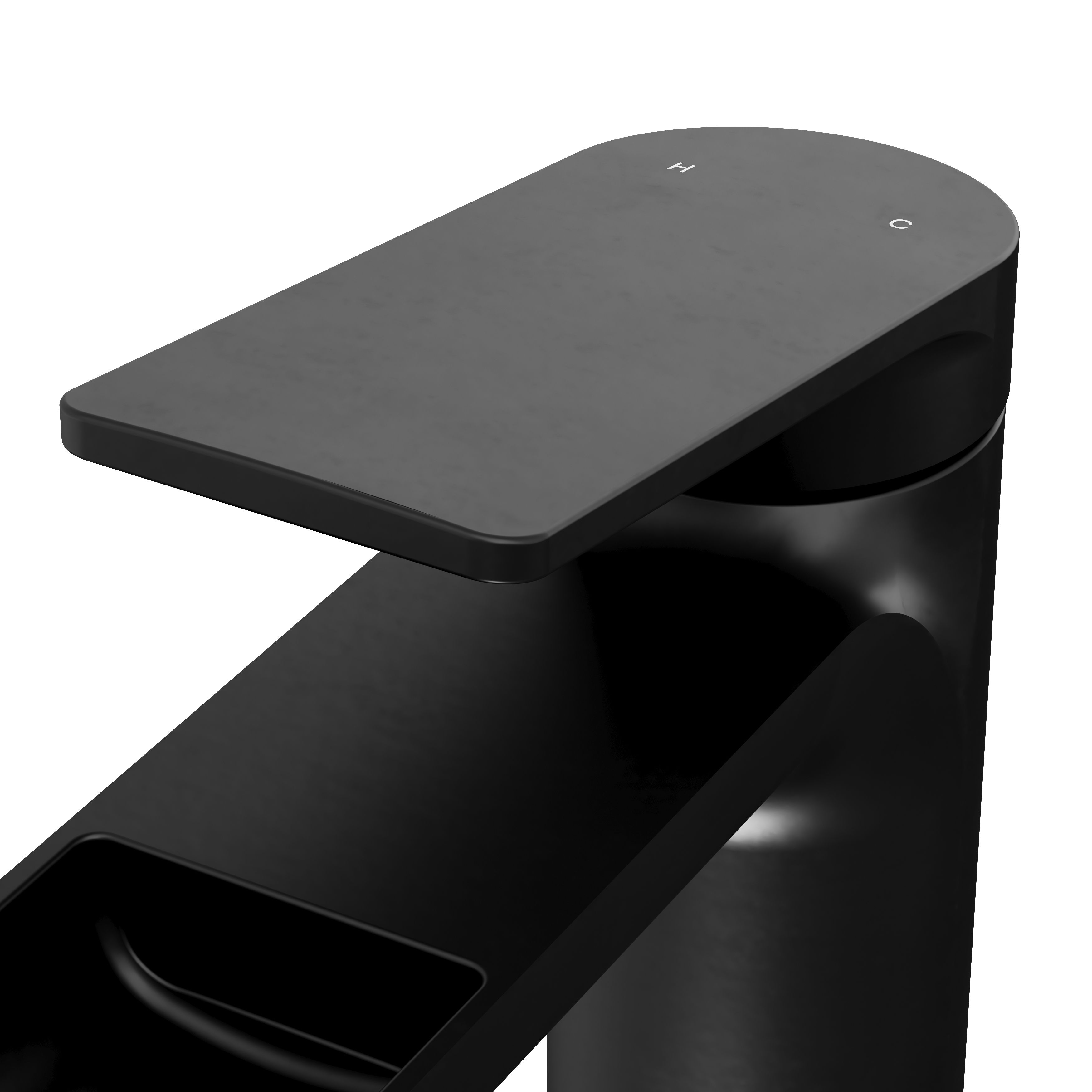 GoodHome Ajeeta Tall Matt Black Round Manual Basin Mixer Tap - 6