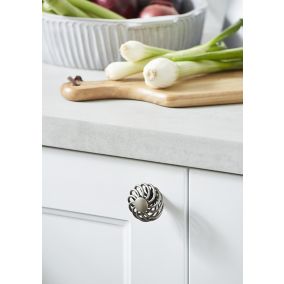 GoodHome Ajika Pewter effect Silver Kitchen cabinets Handle (L)4.5cm