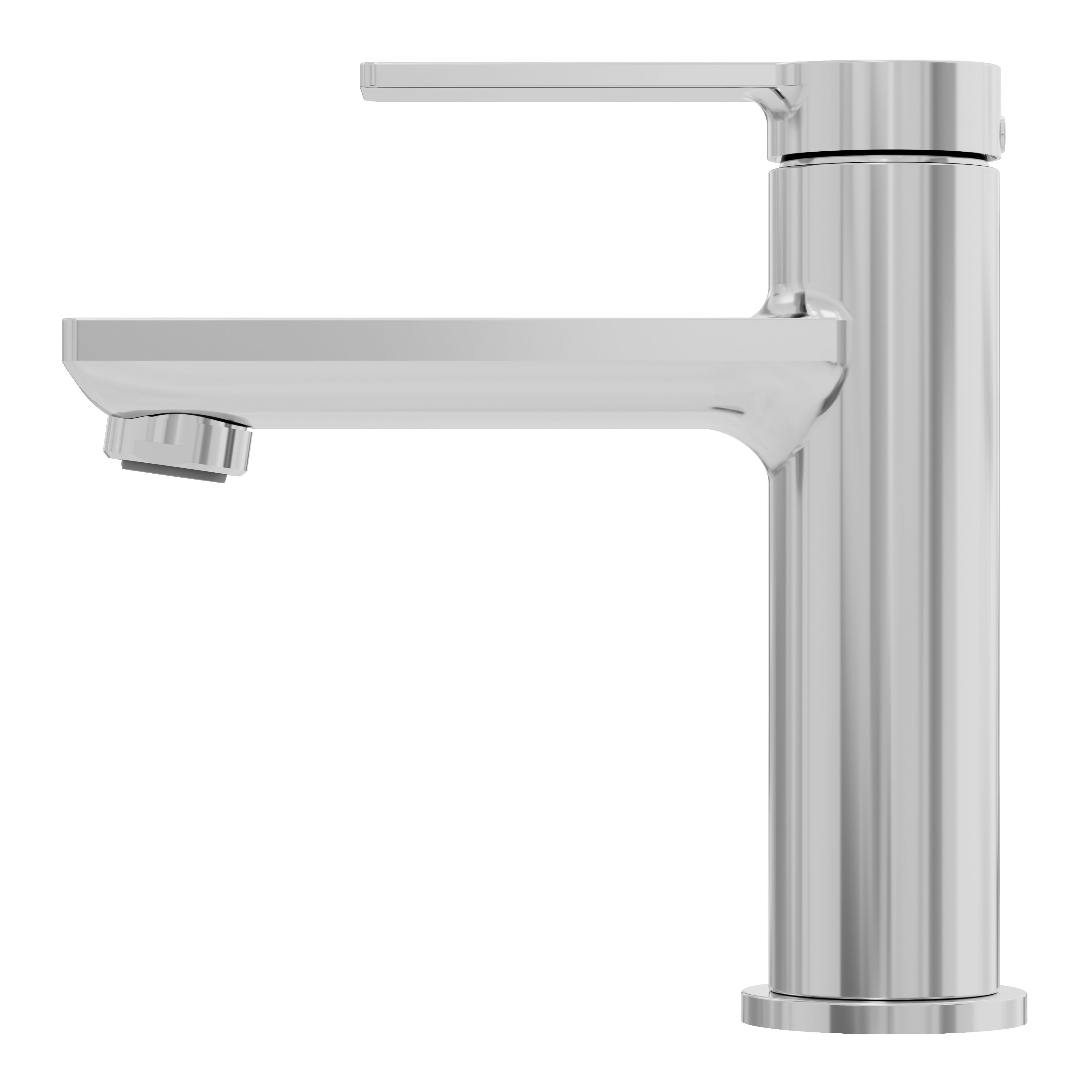 GoodHome Akita Medium Gloss Chrome effect Round Manual Basin Mixer Tap - 4