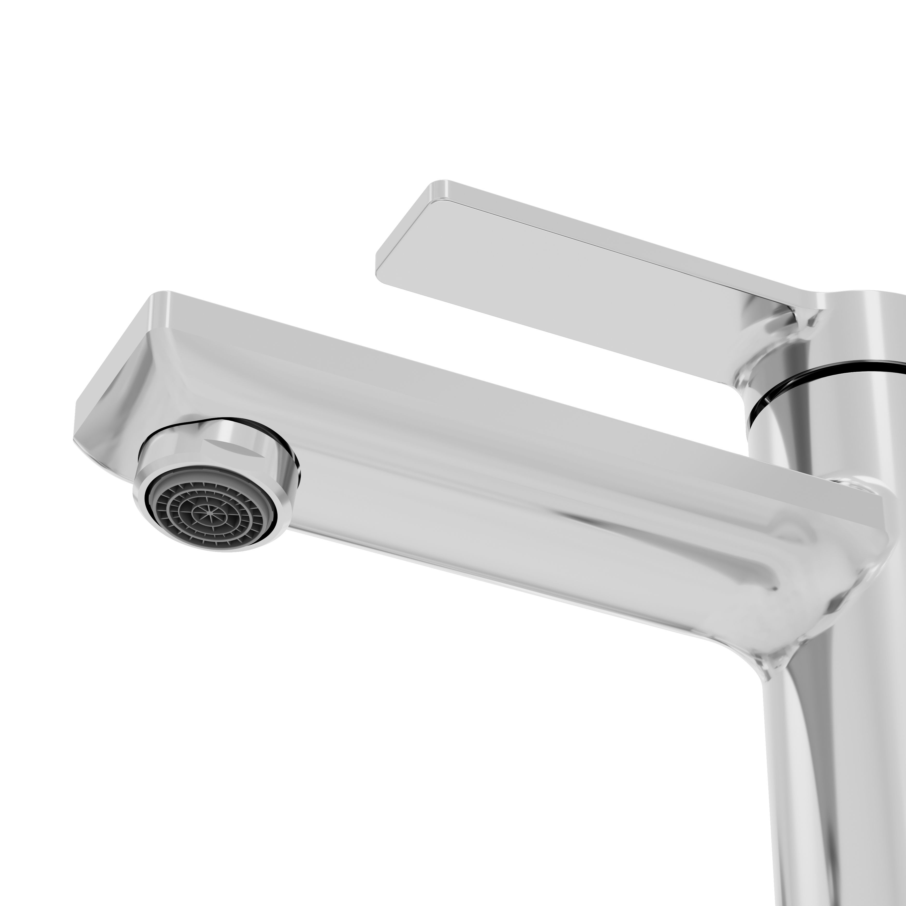 GoodHome Akita Medium Gloss Chrome effect Round Manual Basin Mixer Tap - 6