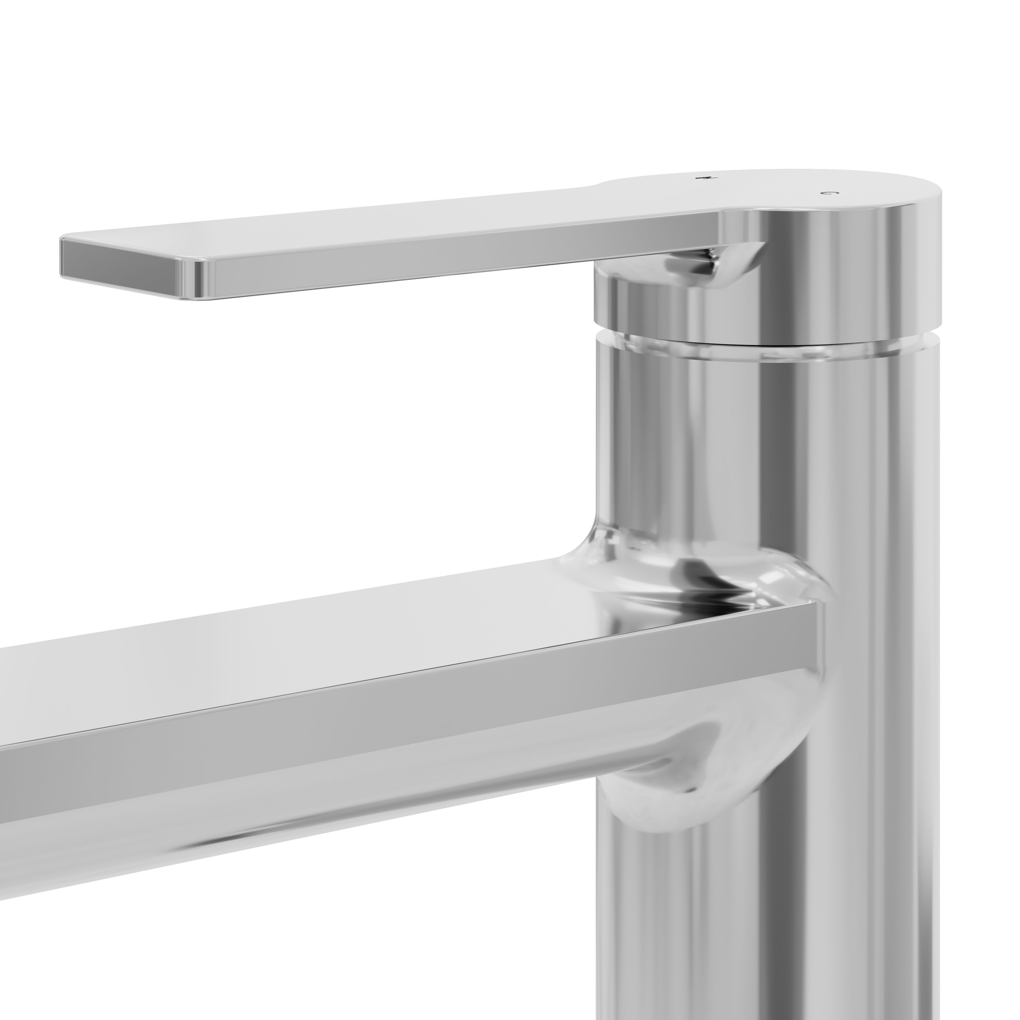 GoodHome Akita Medium Gloss Chrome effect Round Manual Basin Mixer Tap - 7