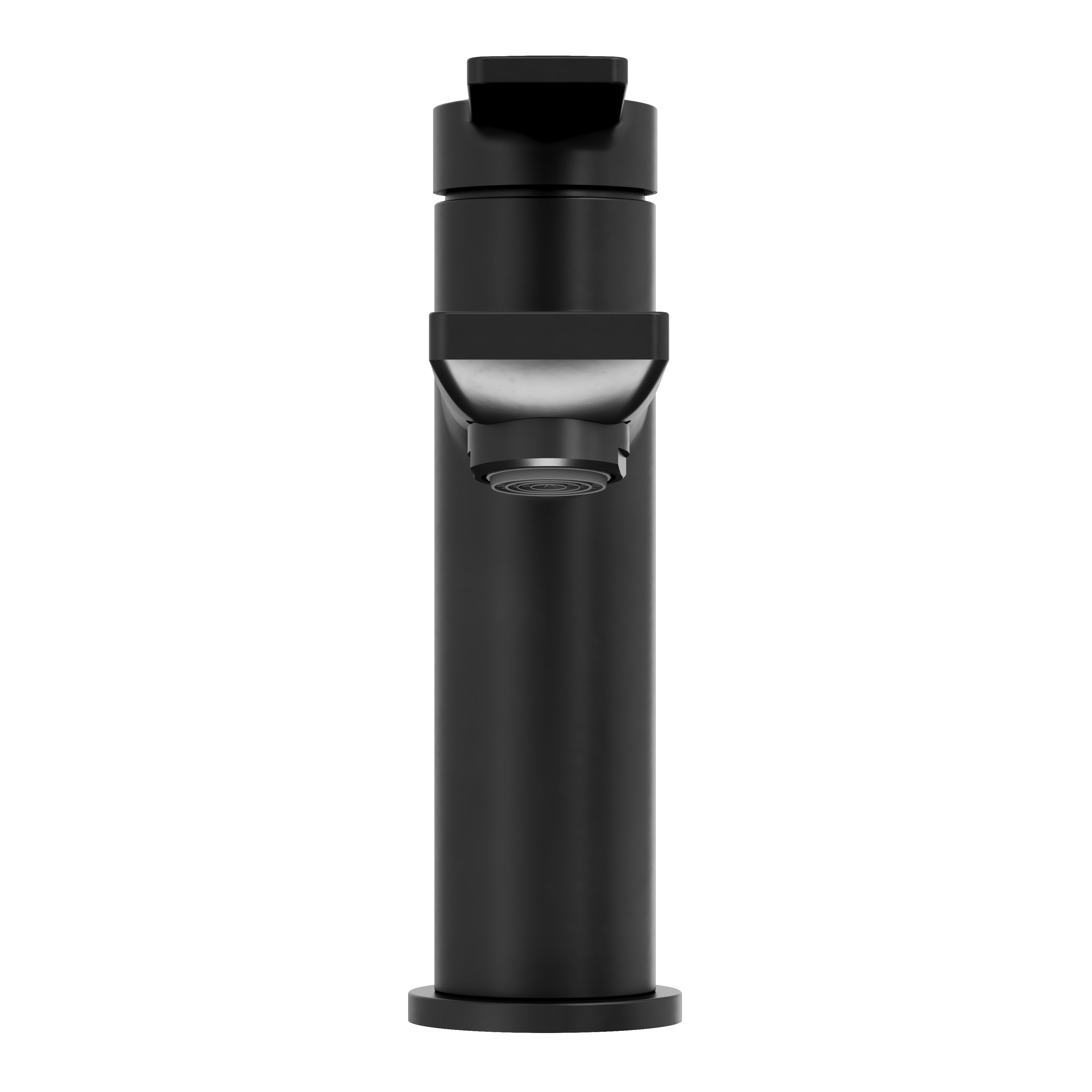 GoodHome Akita Medium Matt Black Round Manual Basin Mixer Tap - 3