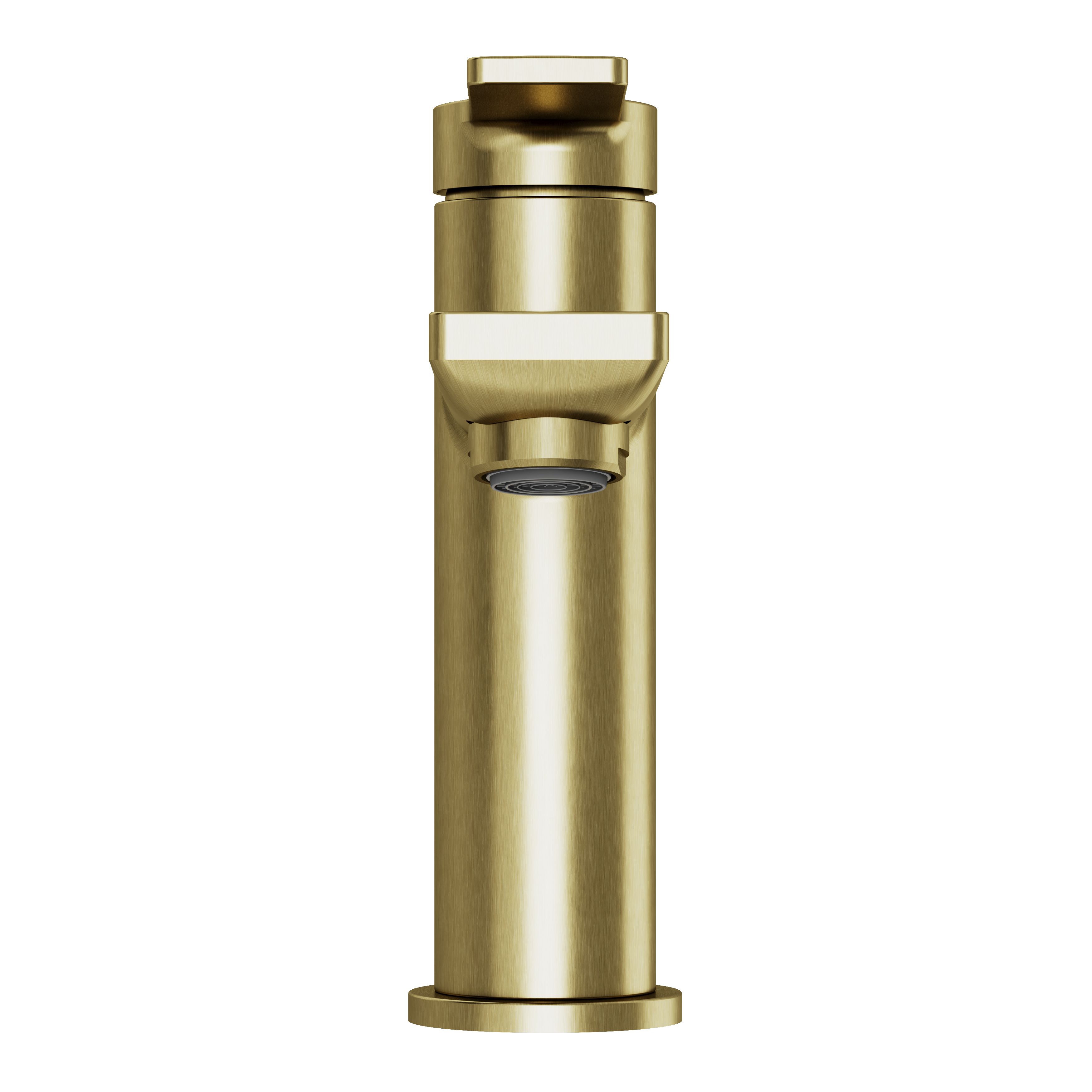 GoodHome Akita Medium Satin Brass effect Round Manual Basin Mixer Tap - 3