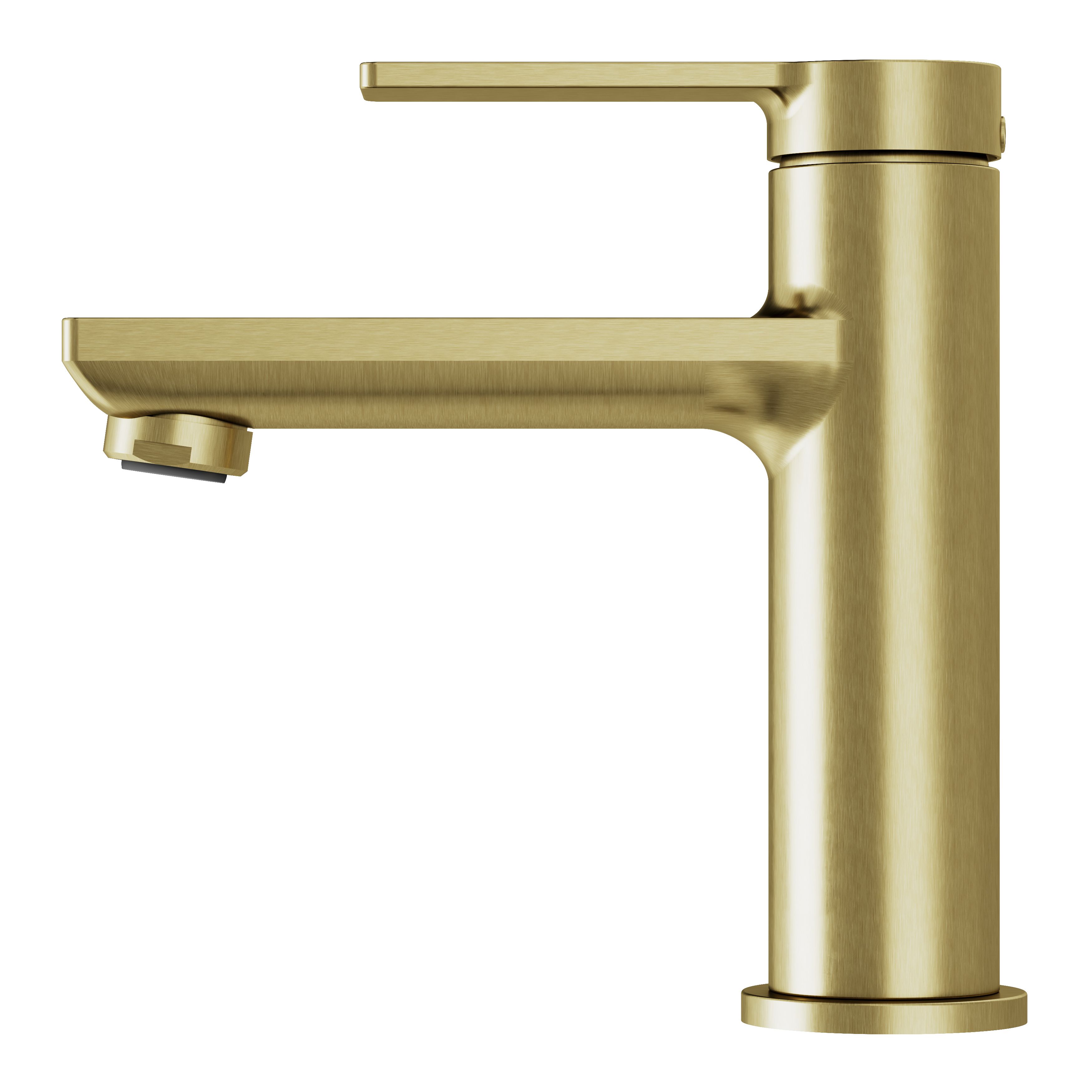 GoodHome Akita Medium Satin Brass effect Round Manual Basin Mixer Tap - 4