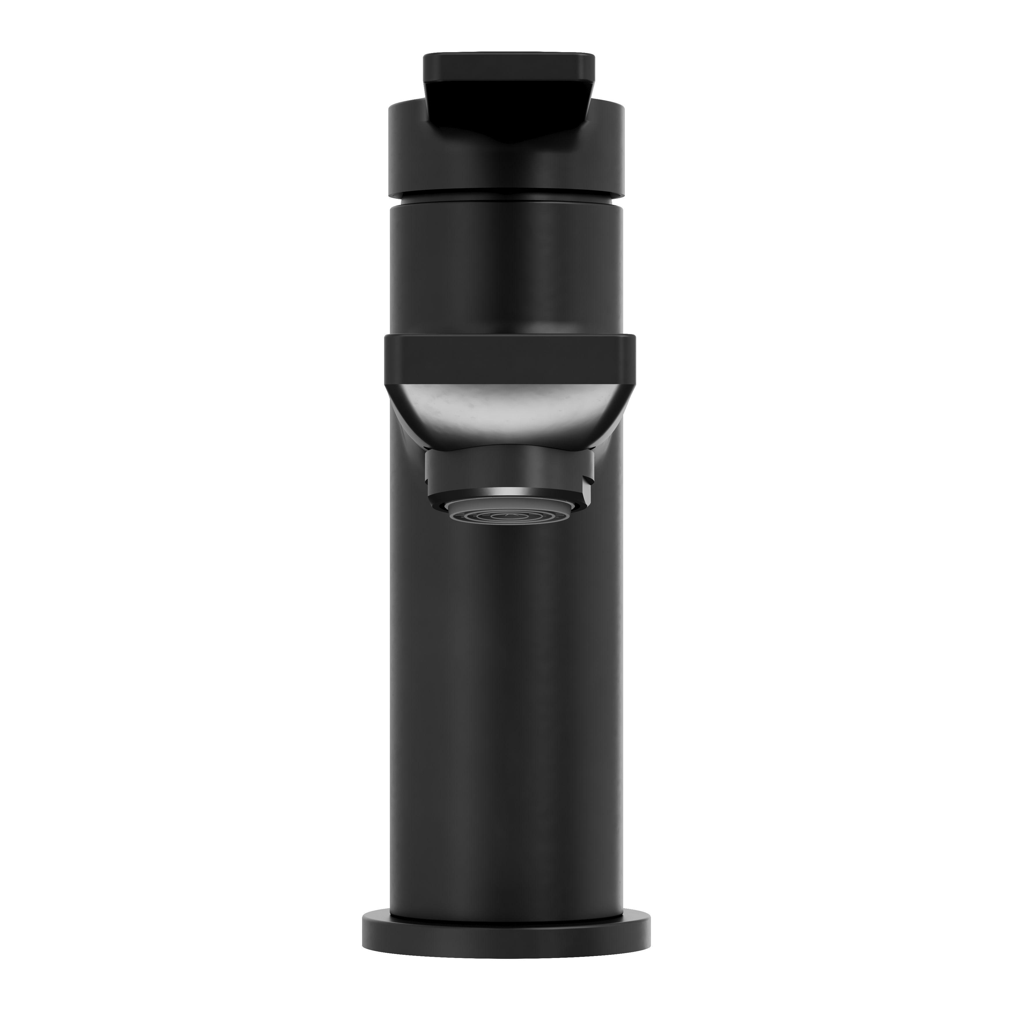 GoodHome Akita Mini Matt Black Round Manual Washbasin Mixer Tap - 3